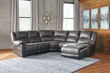 Nantahala 3-Piece Reclining Sectional with Chaise - Luxury Home Furniture (MI)