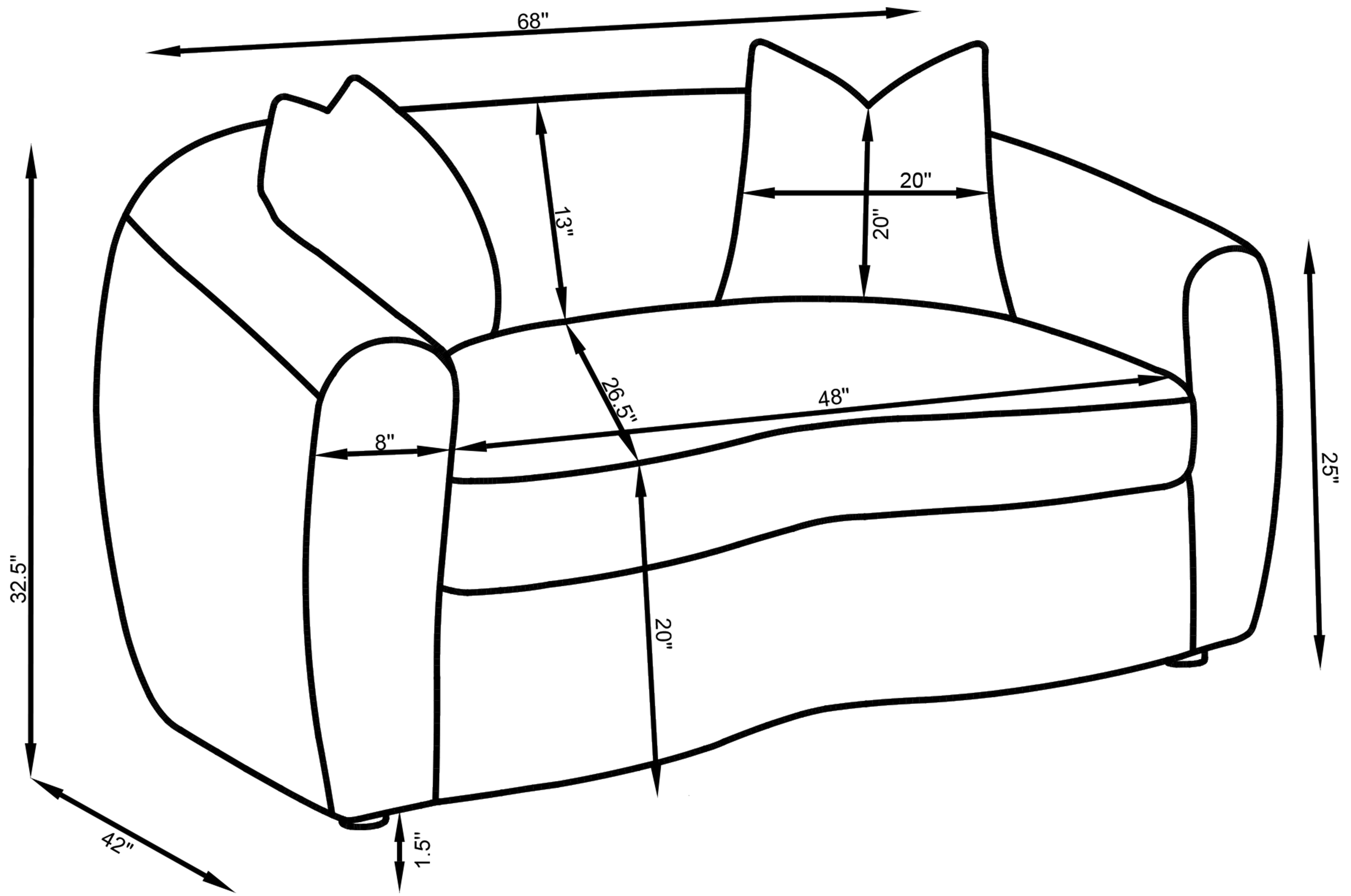 Isabella Stationary Loveseat