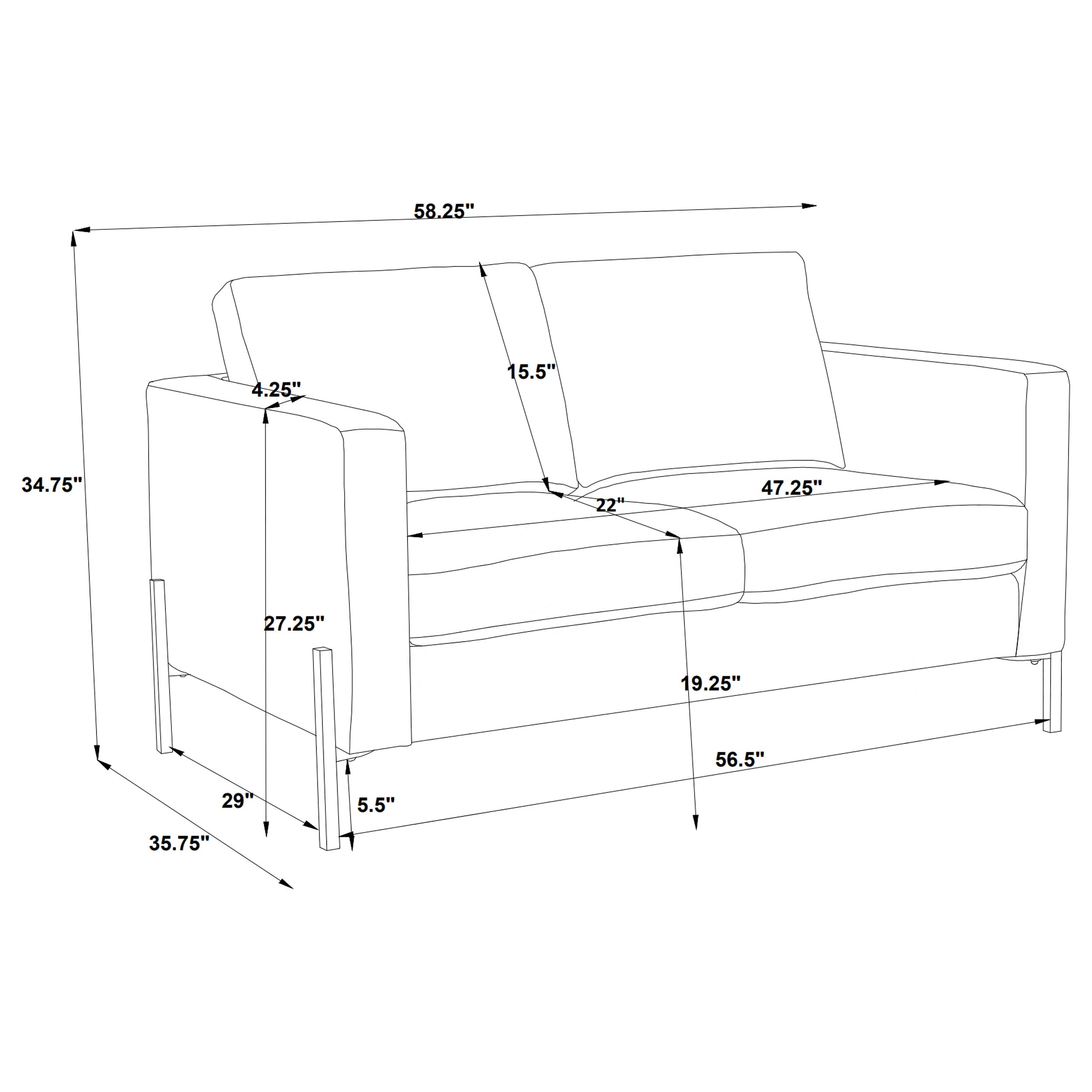 Tilly Stationary Loveseat