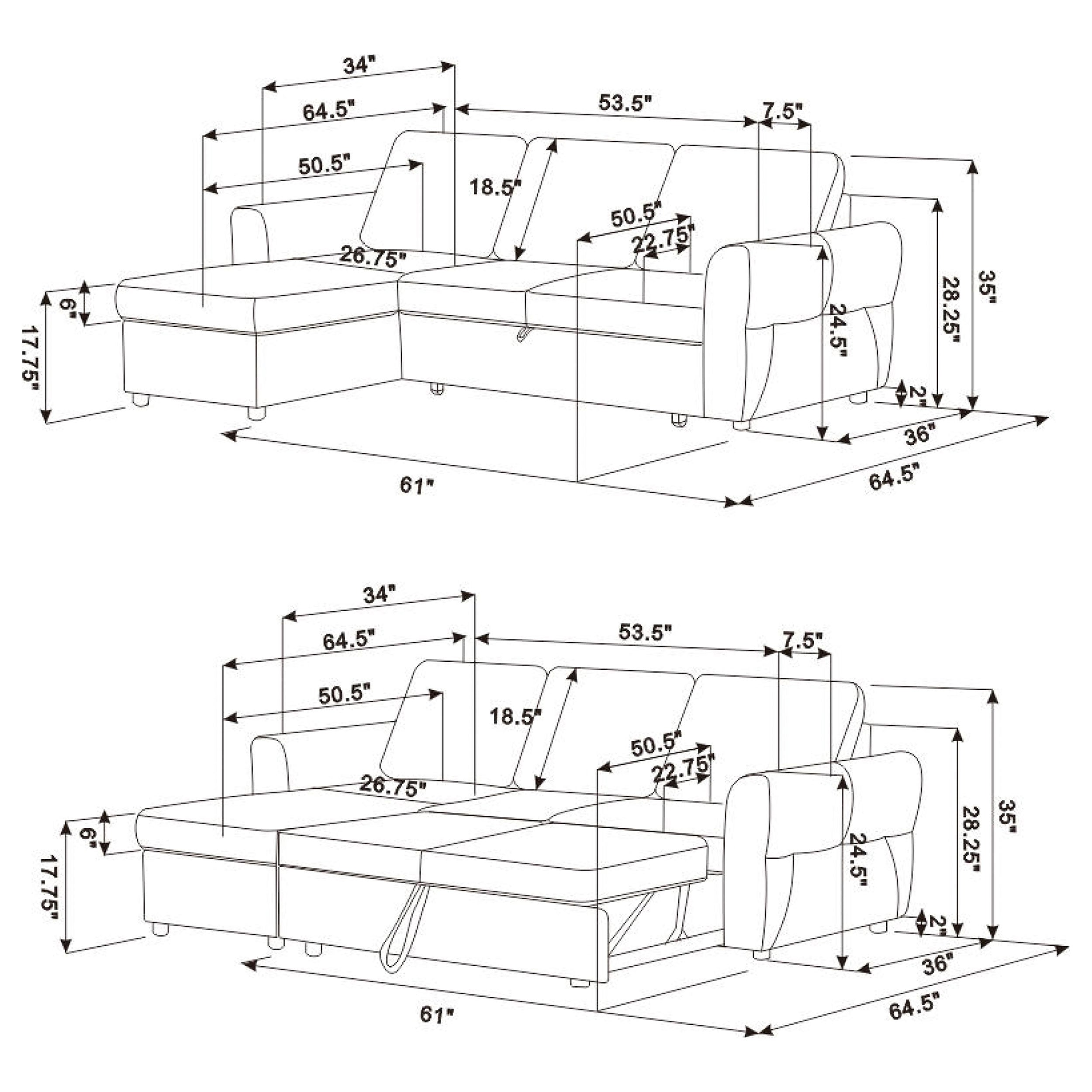 Samantha Sleeper Sectionals 2 - Luxury Home Furniture (MI)