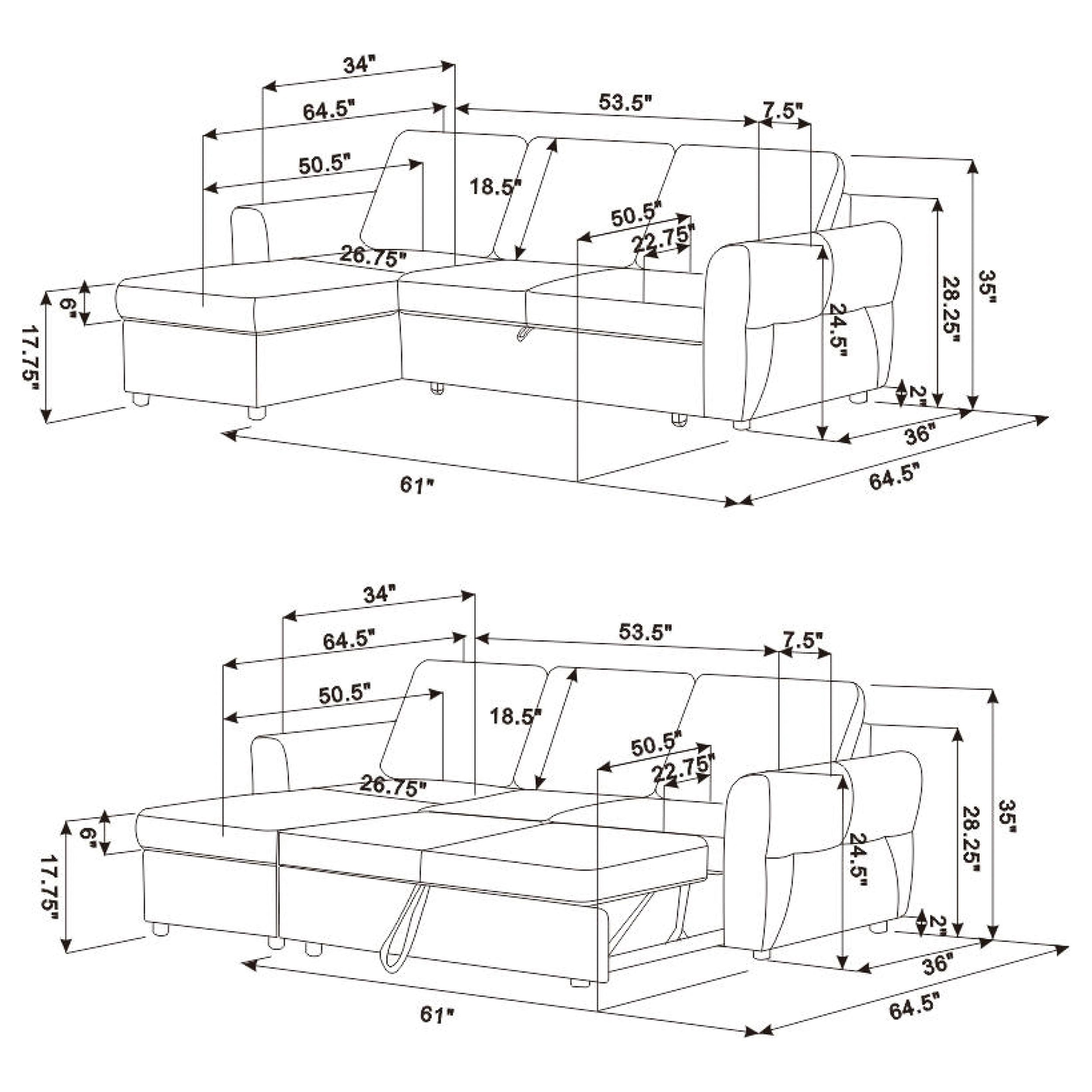 Samantha Sleeper Sectionals 2 - Luxury Home Furniture (MI)