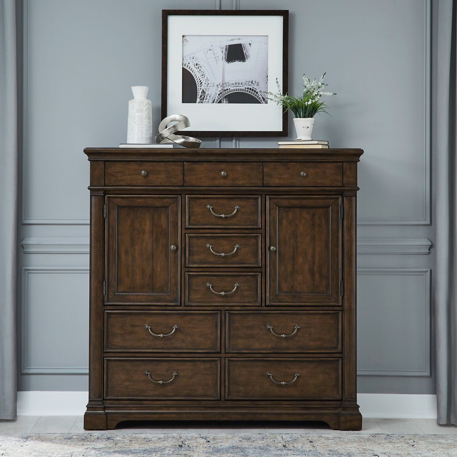 Arden Road 2 Door 10 Drawer Chest in Satin Cherry image