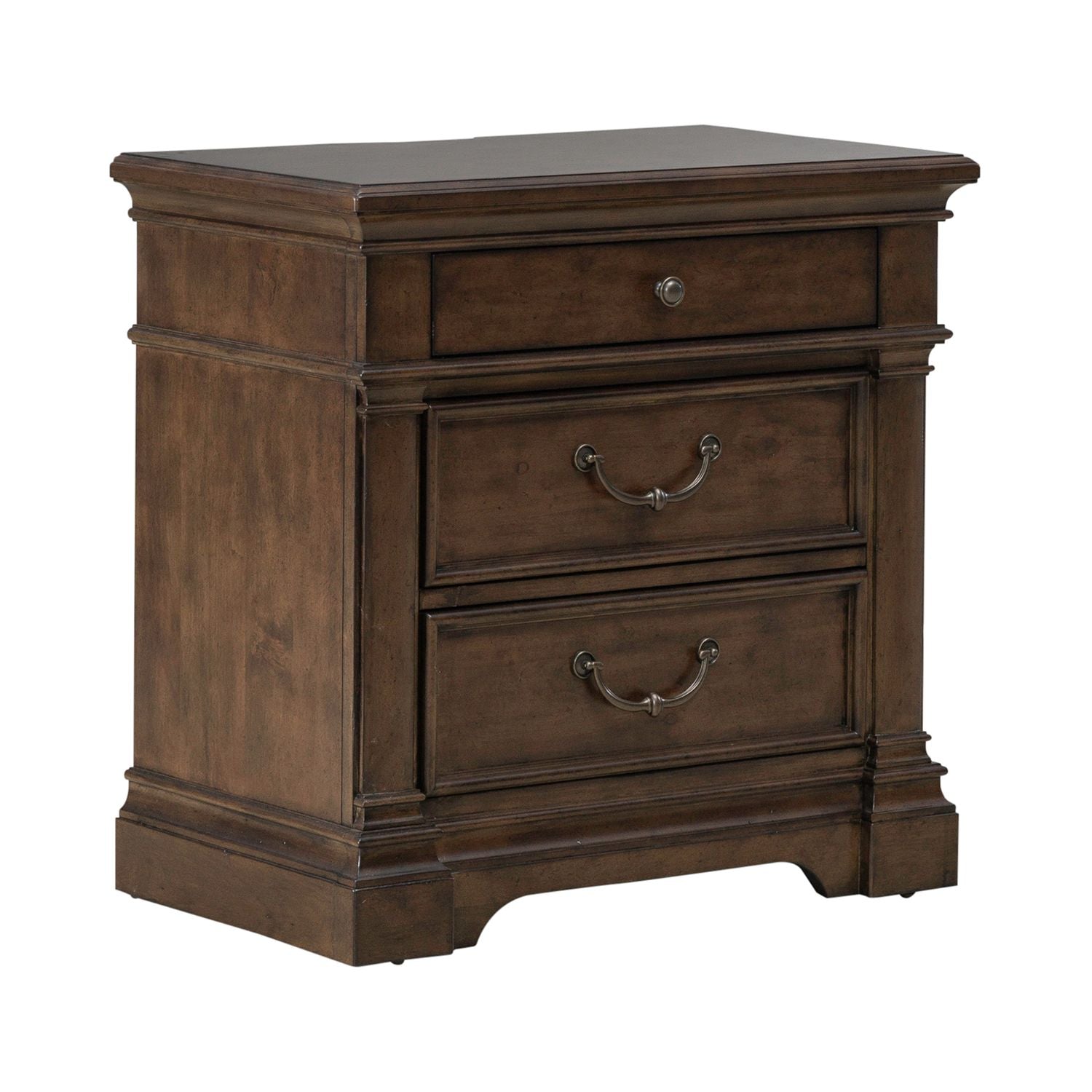 Arden Road Nightstand with Charging Station in Satin Cherry - Luxury Home Furniture (MI)