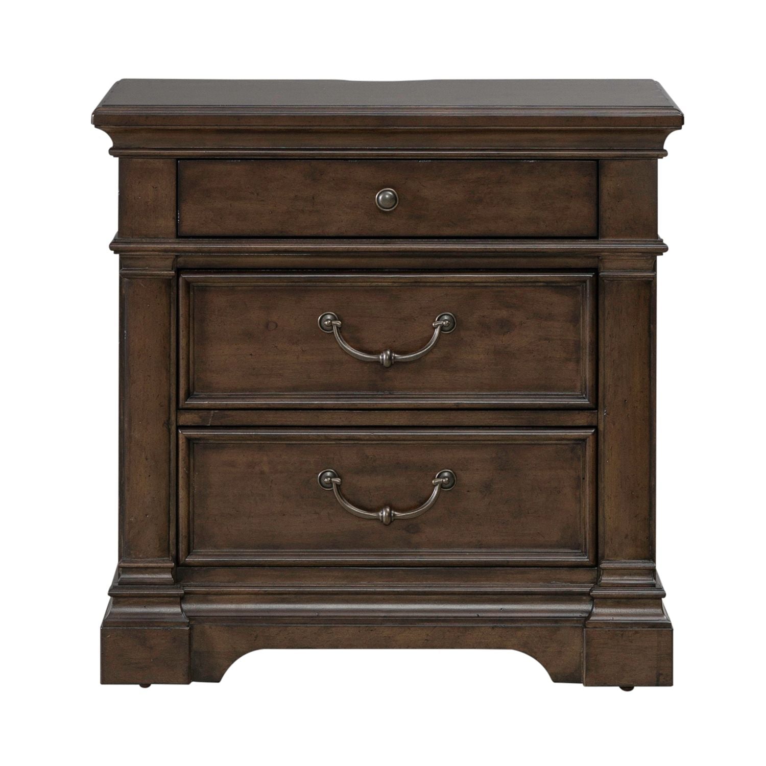 Arden Road Nightstand with Charging Station in Satin Cherry - Luxury Home Furniture (MI)