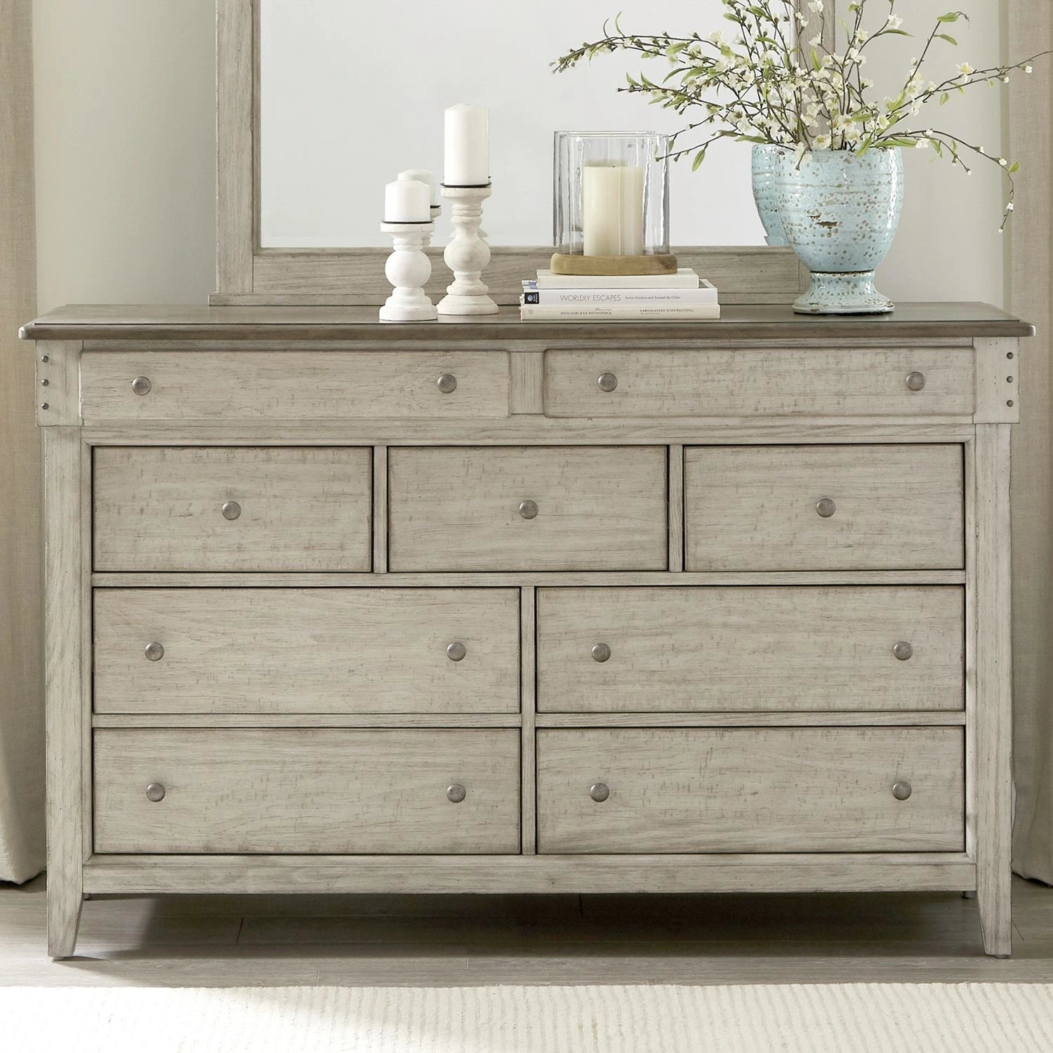 Ivy Hollow 9 Drawer Dresser in Weathered Linen image