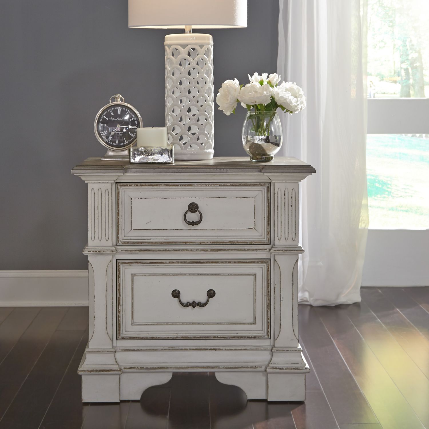Abbey Park King California Panel Bed, Dresser & Mirror, Night Stand - Luxury Home Furniture (MI)