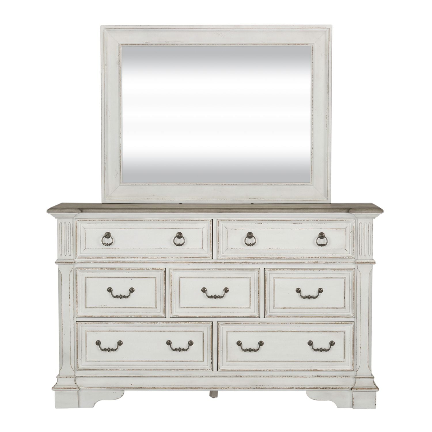Abbey Park King California Sleigh Bed, Dresser & Mirror - Luxury Home Furniture (MI)