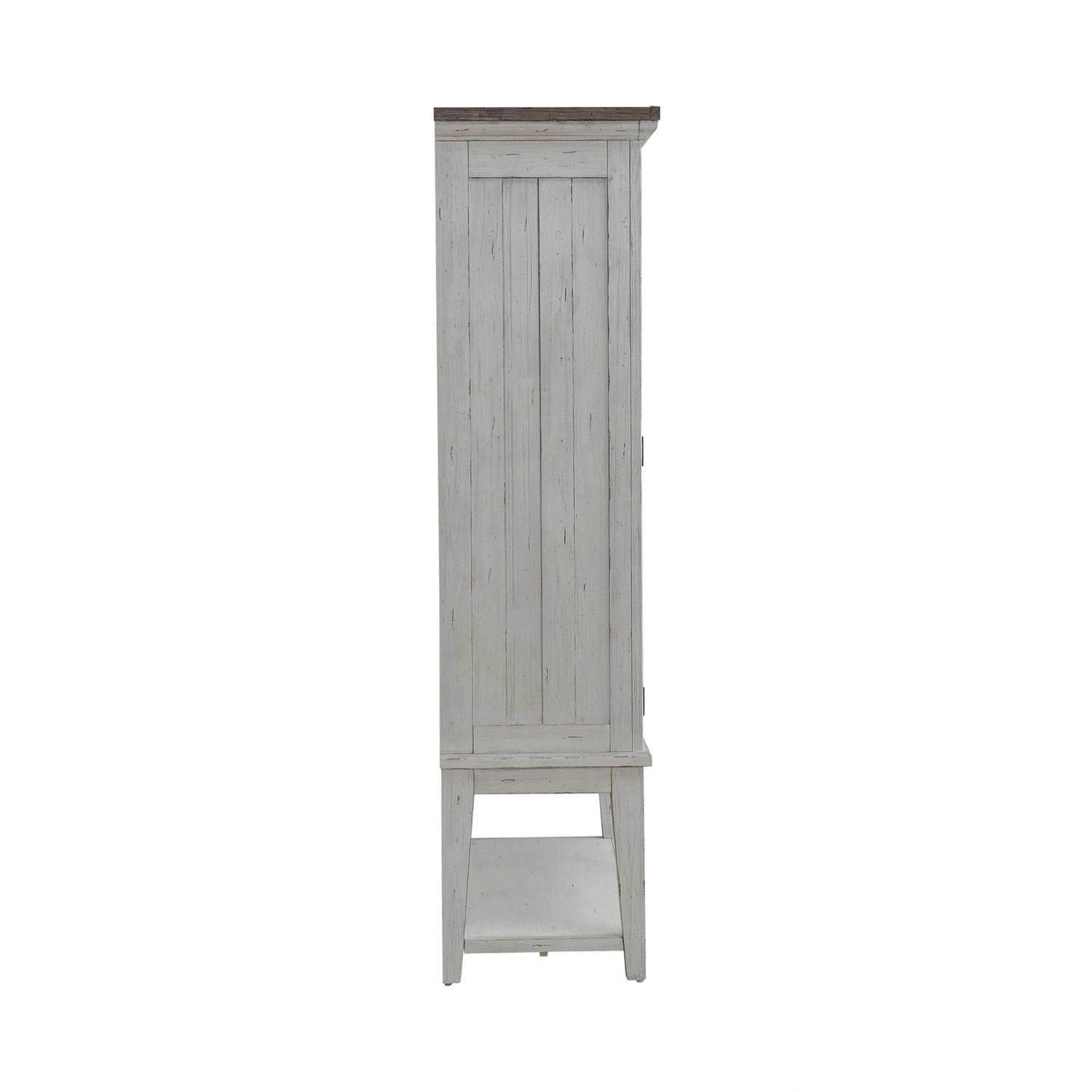 River Place Bar Cabinet in Riverstone White & Tobacco EST SHIP TIME APPX 4 WEEKS image