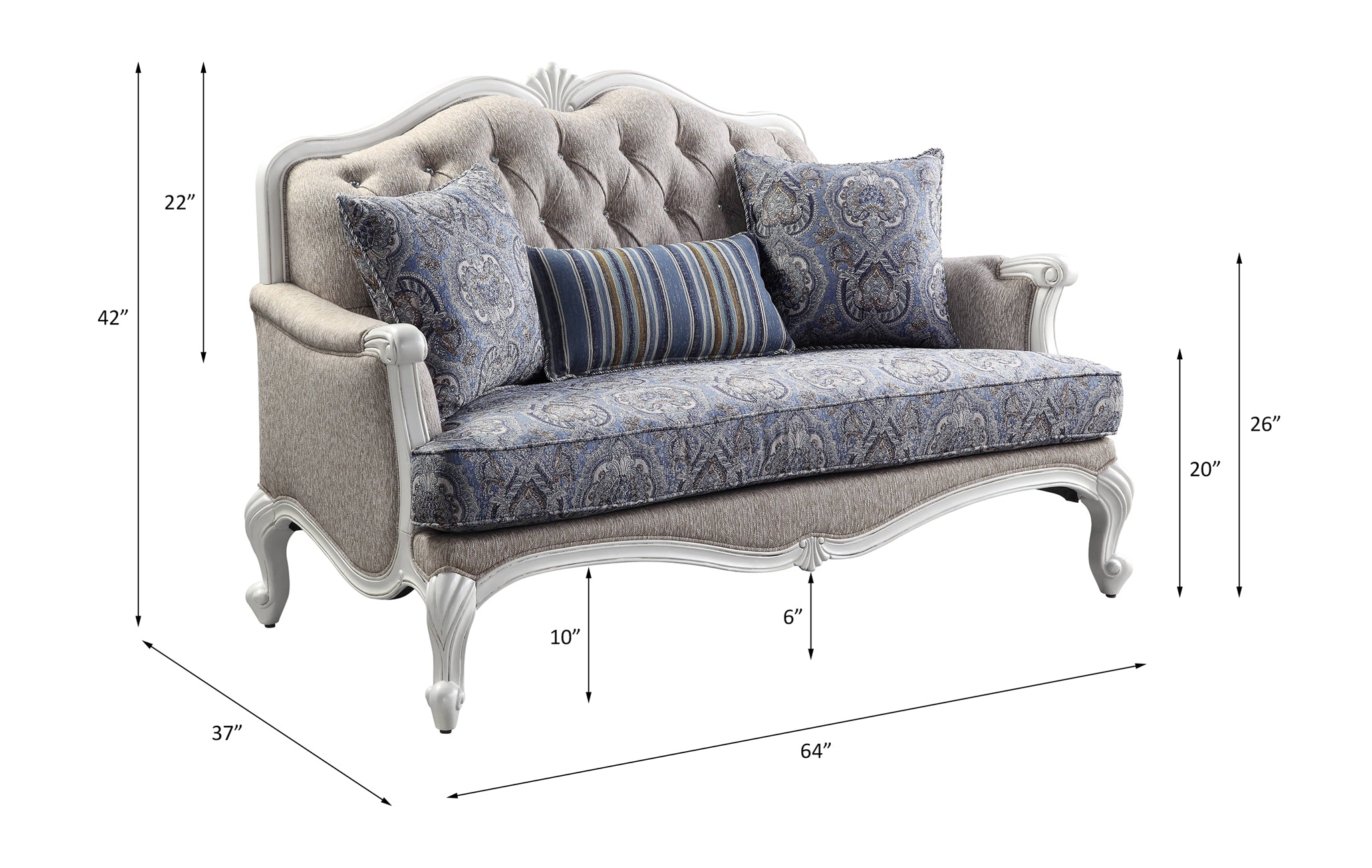 Loveseat w/3 Pillows