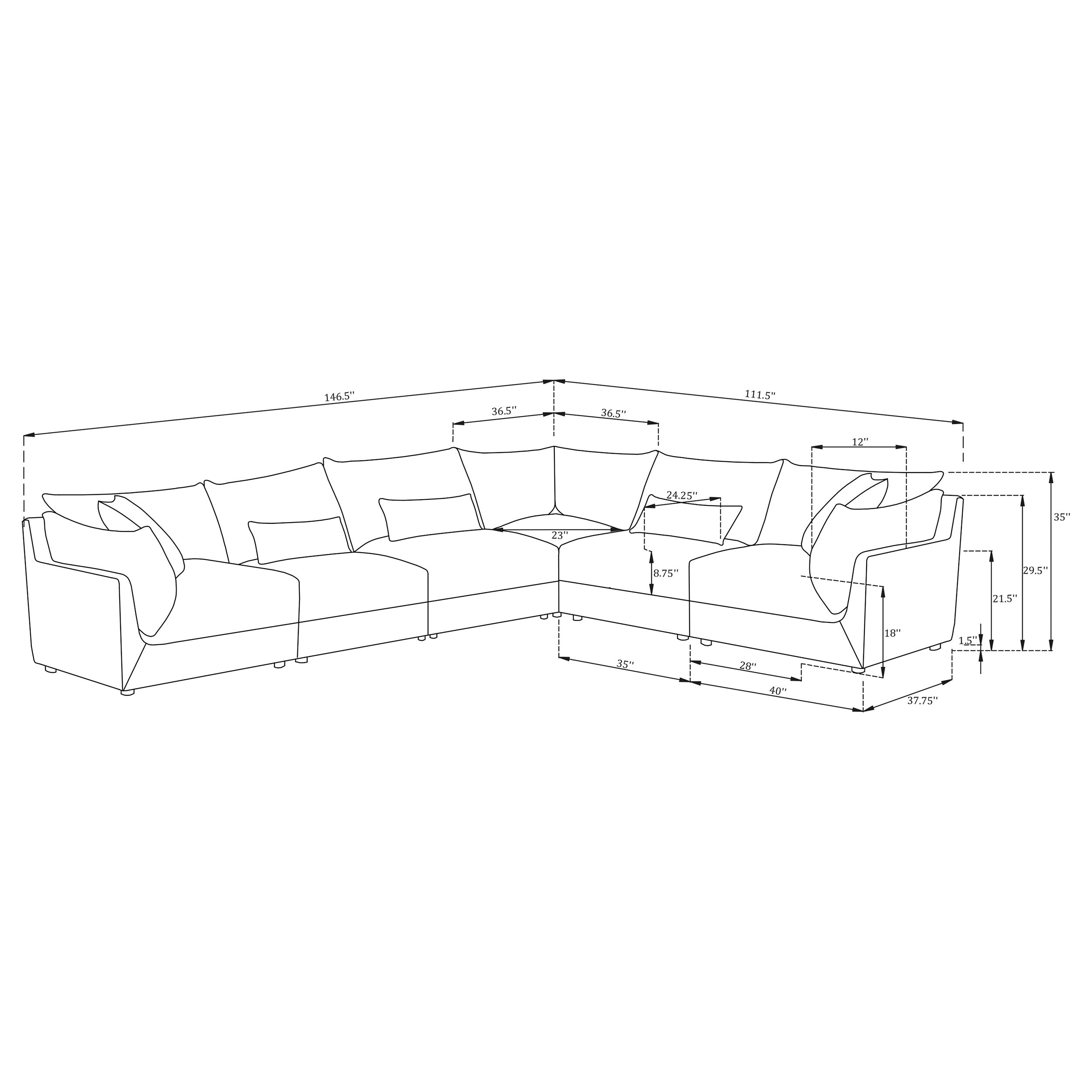 Sasha 6 Piece Sectionals