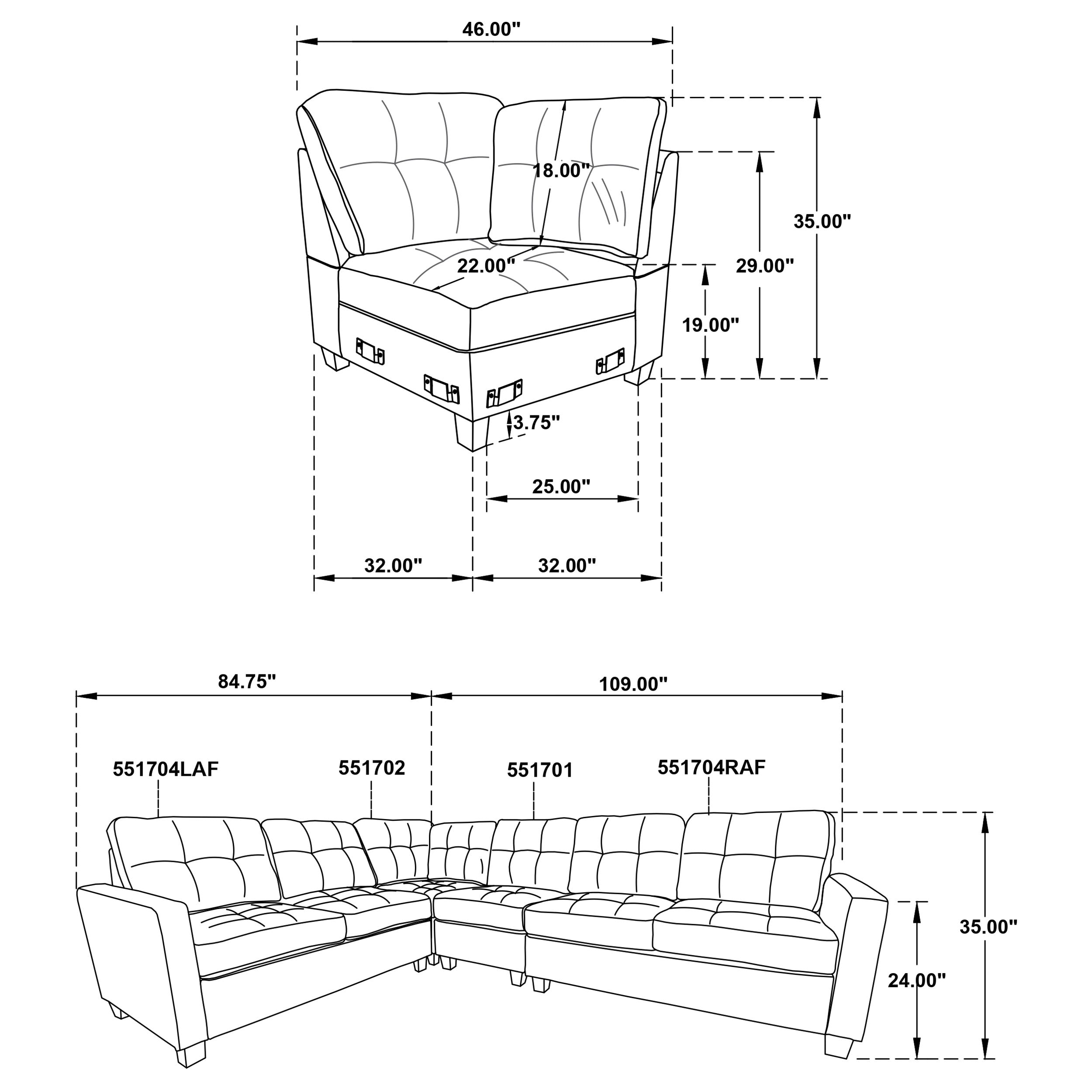 Georgina Modular Sectionals Chair - Luxury Home Furniture (MI)