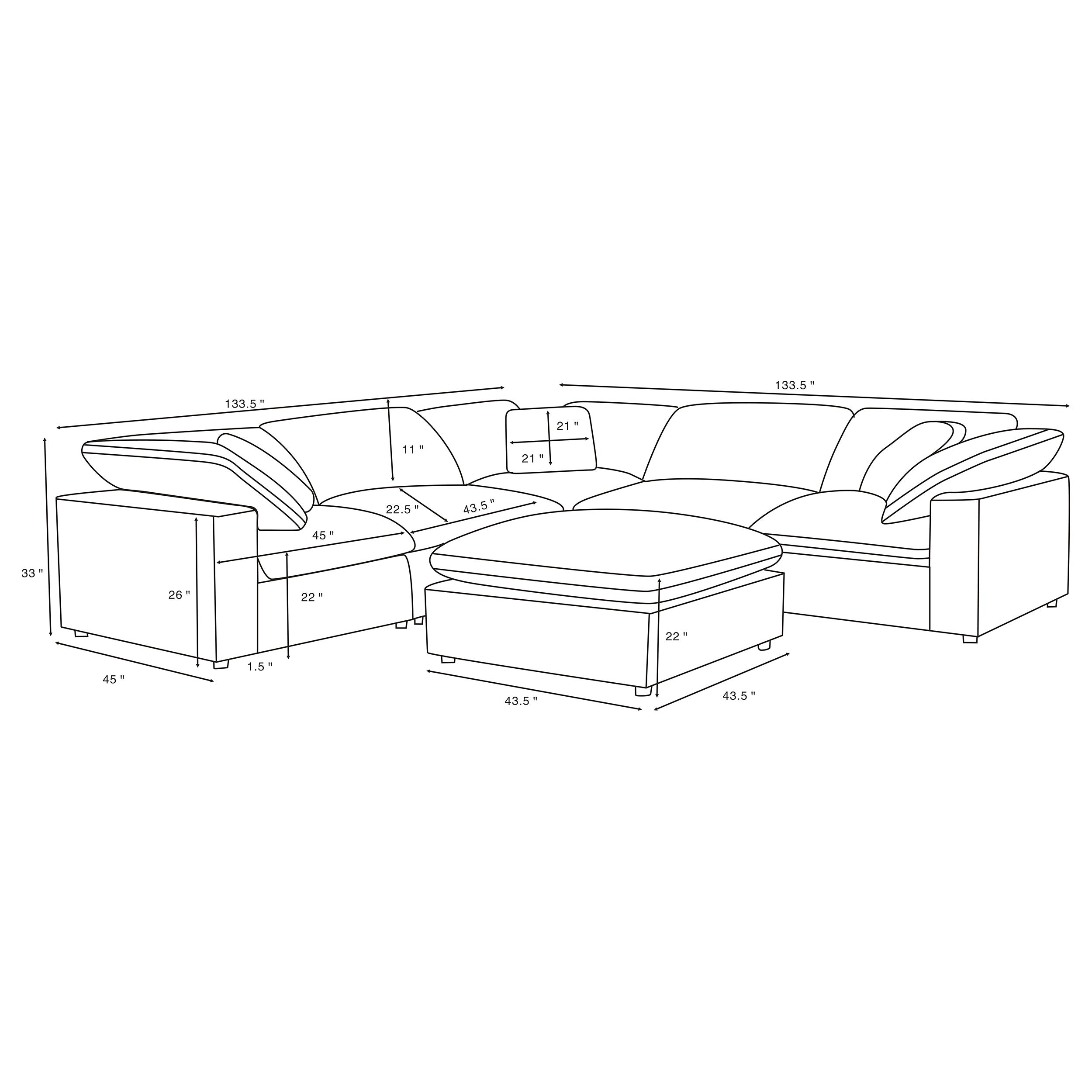 Raleigh Modular Sectionals Upholstered - Luxury Home Furniture (MI)