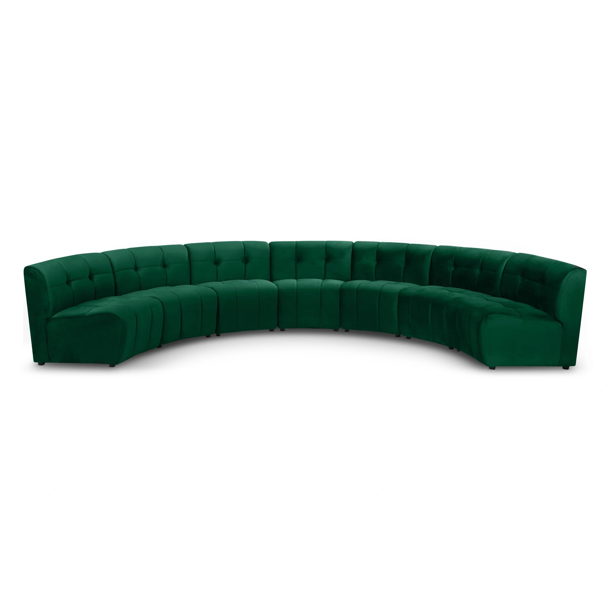 Limitless Green Velvet 7pc. Modular Sectional