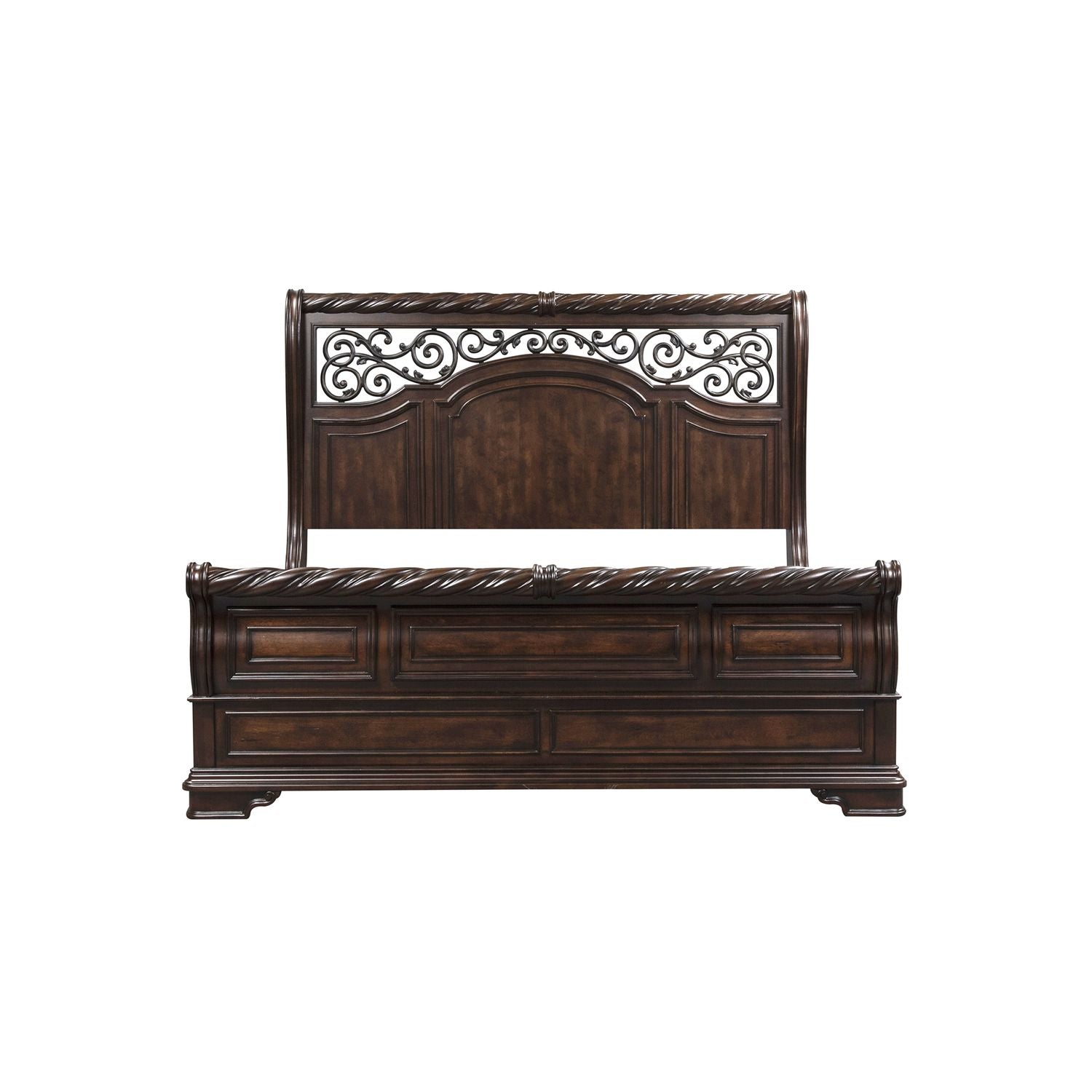 Arbor Place King California Sleigh Bed, Dresser & Mirror, Night Stand