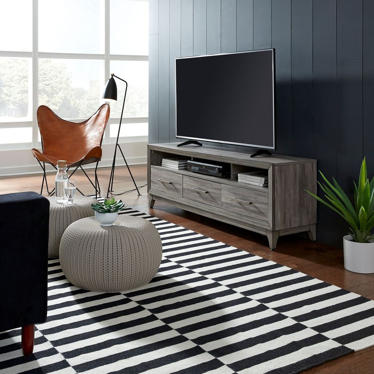 Liberty Furniture Mercury 62 Inch TV Console in Driftwood Gray - Luxury Home Furniture (MI)
