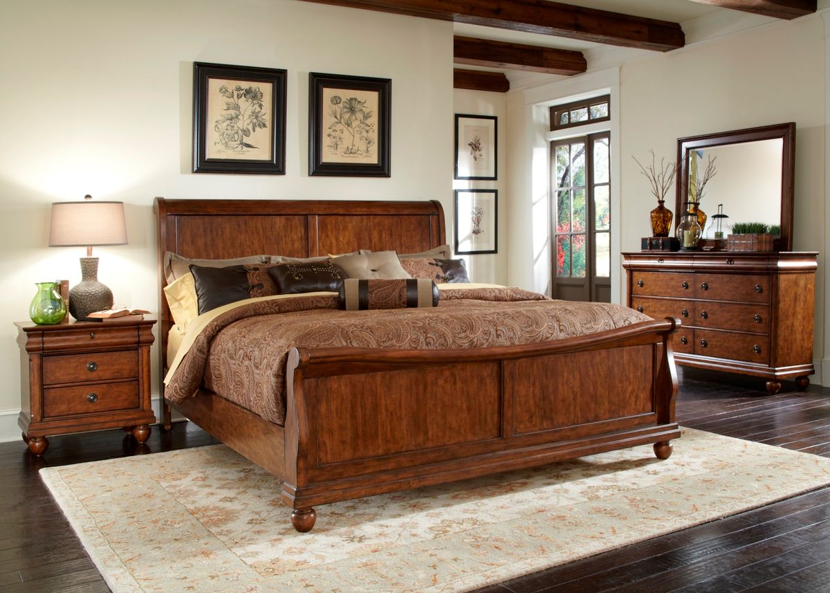 Liberty Furniture Rustic Traditions 3 Drawer Nightstand in Rustic Cherry - Luxury Home Furniture (MI)