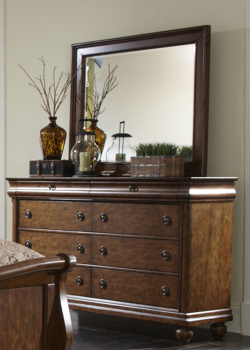Liberty Furniture Rustic Traditions Landscape Mirror in Rustic Cherry image