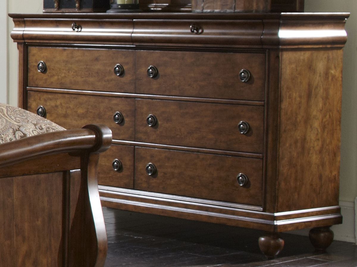 Liberty Furniture Rustic Traditions 8 Drawer Dresser in Rustic Cherry - Luxury Home Furniture (MI)