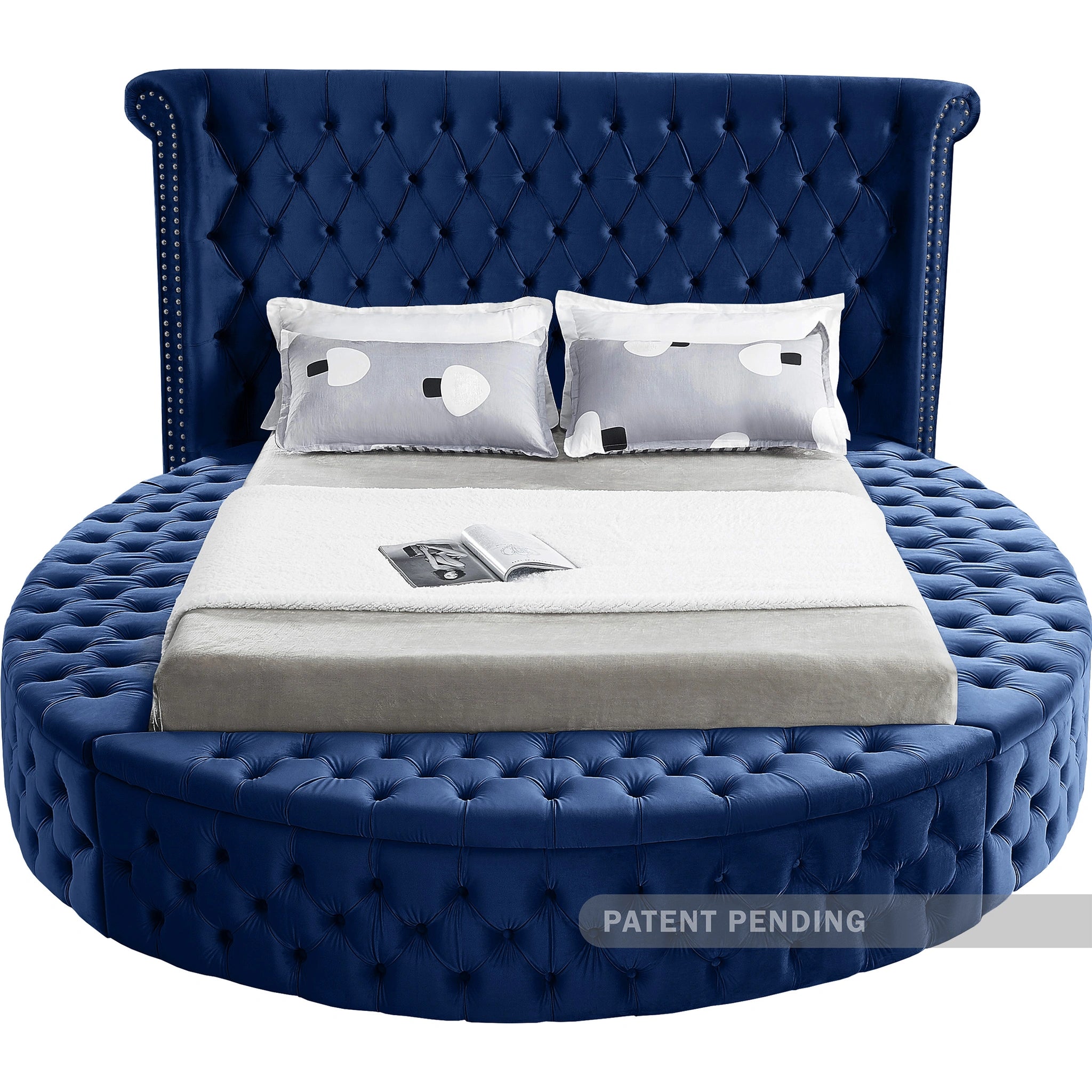 Luxus Navy Velvet Full Bed (3 Boxes)
