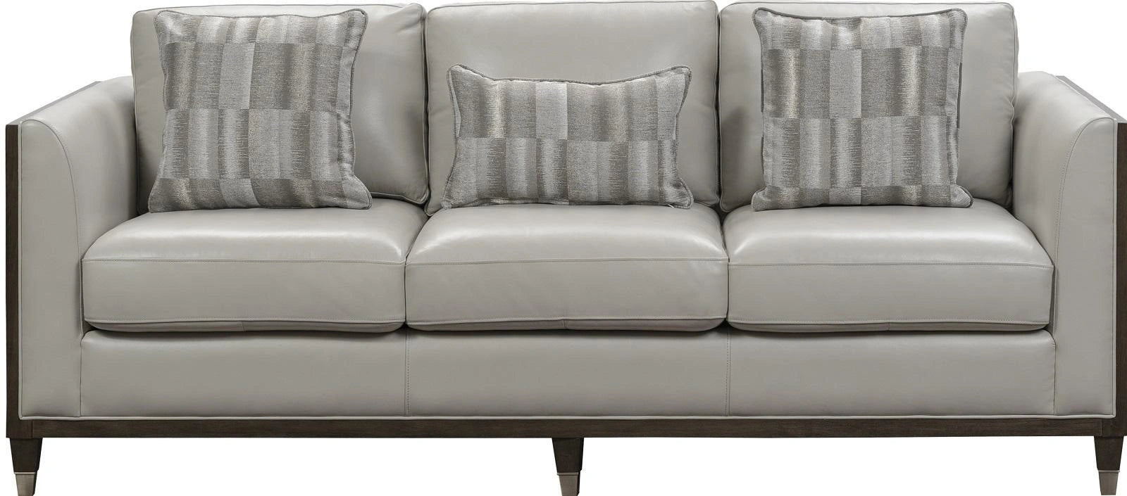 Pulaski Addison Leather Sofa in Light Grey
