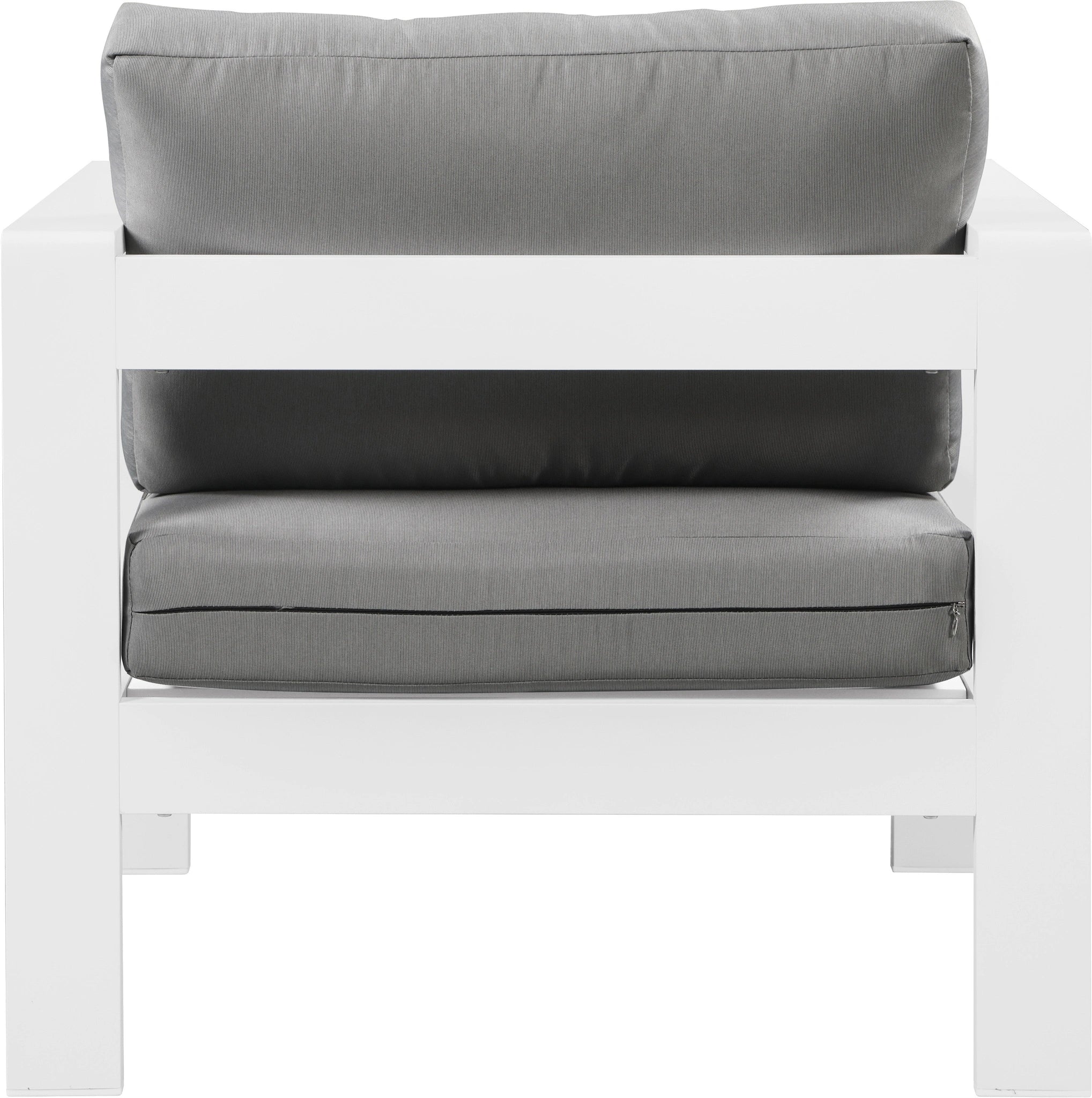Nizuc Grey Waterproof Fabric Outdoor Patio Aluminum Arm Chair