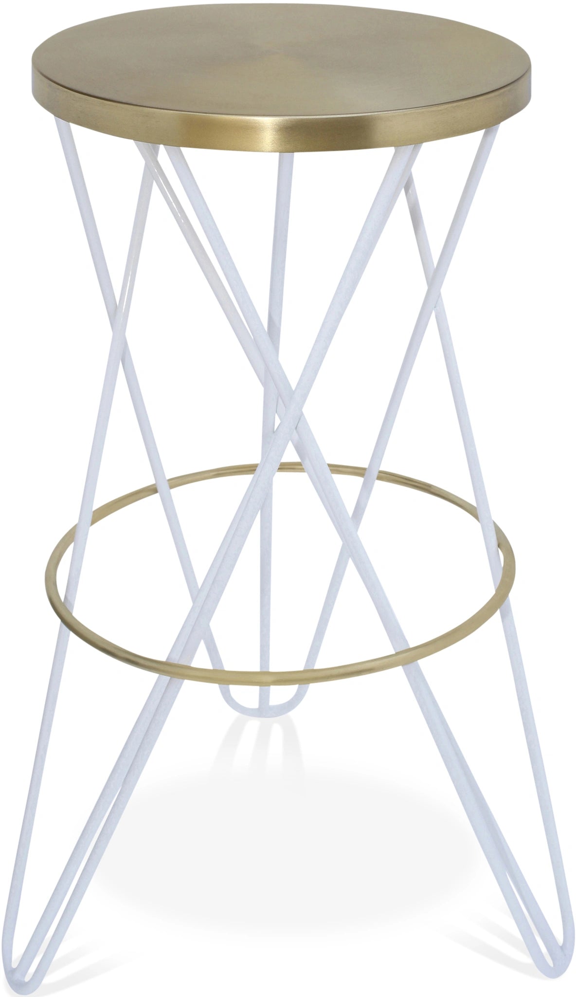 Mercury White / Gold Bar Stool