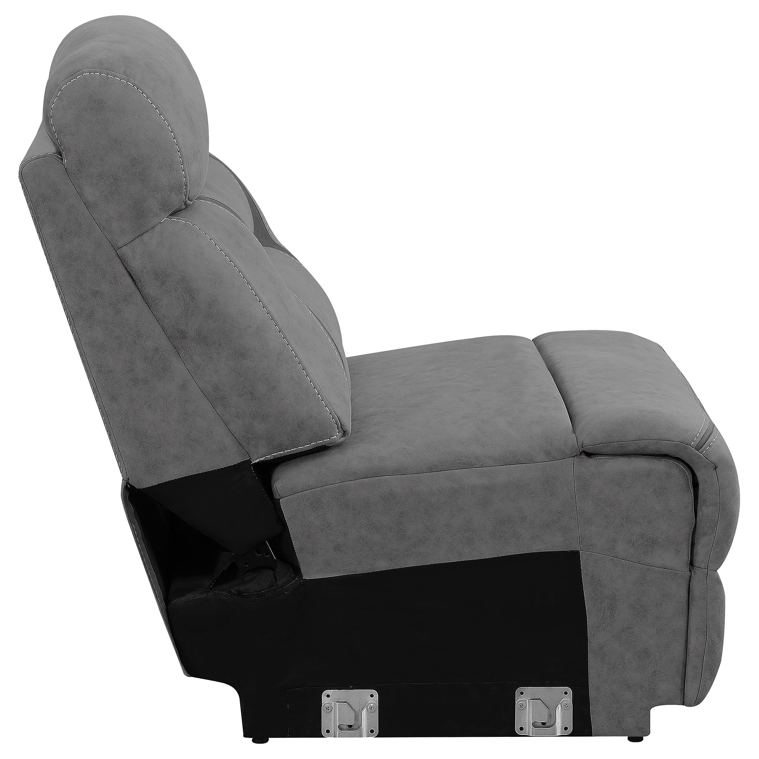 Higgins Upholstered Armless Chair Grey - Luxury Home Furniture (MI)