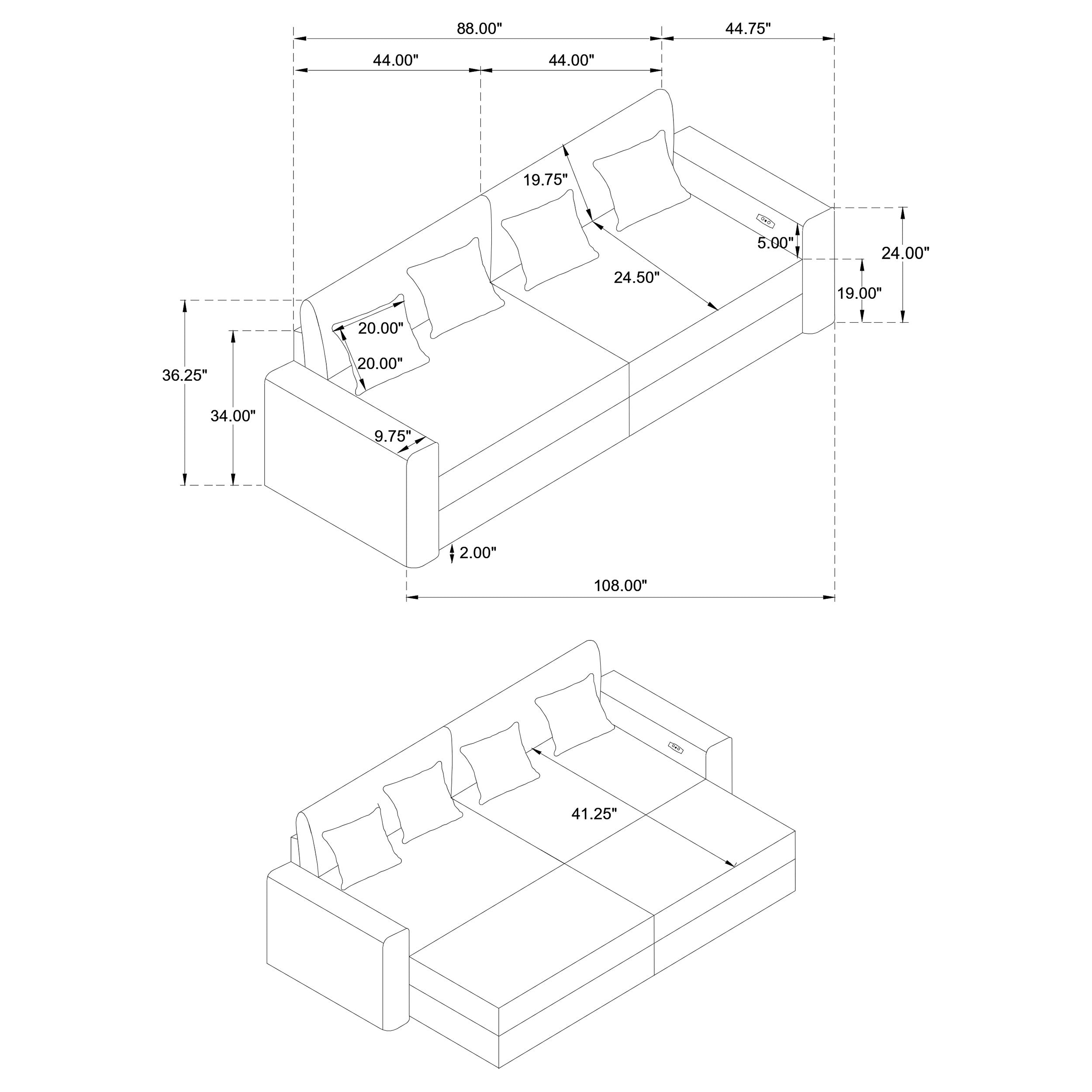 Jacana Sofa with Power Chaise