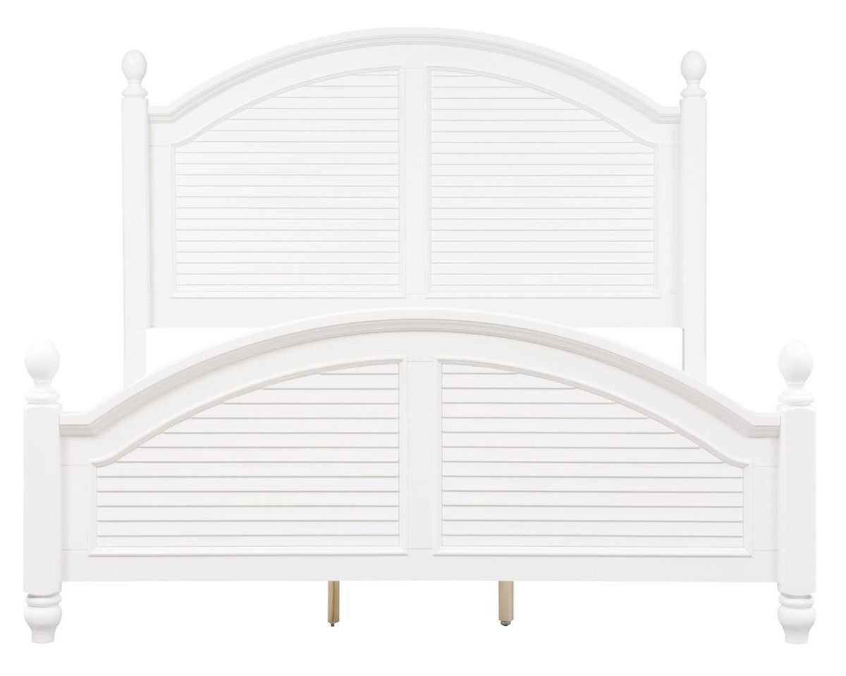 Liberty Furniture Summer House King Poster Bed in Oyster White - Luxury Home Furniture (MI)
