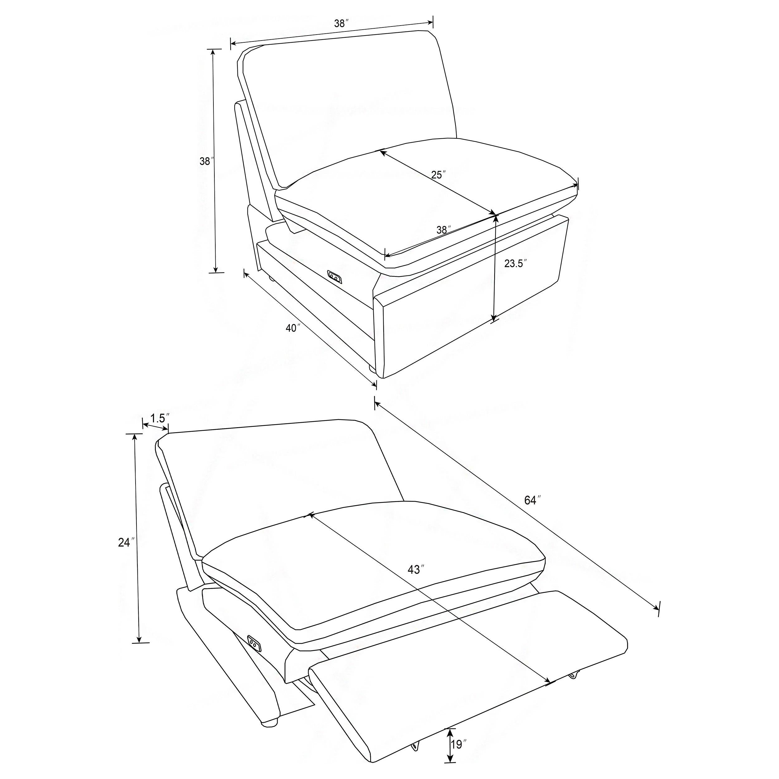 Collins Armless chair - Luxury Home Furniture (MI)