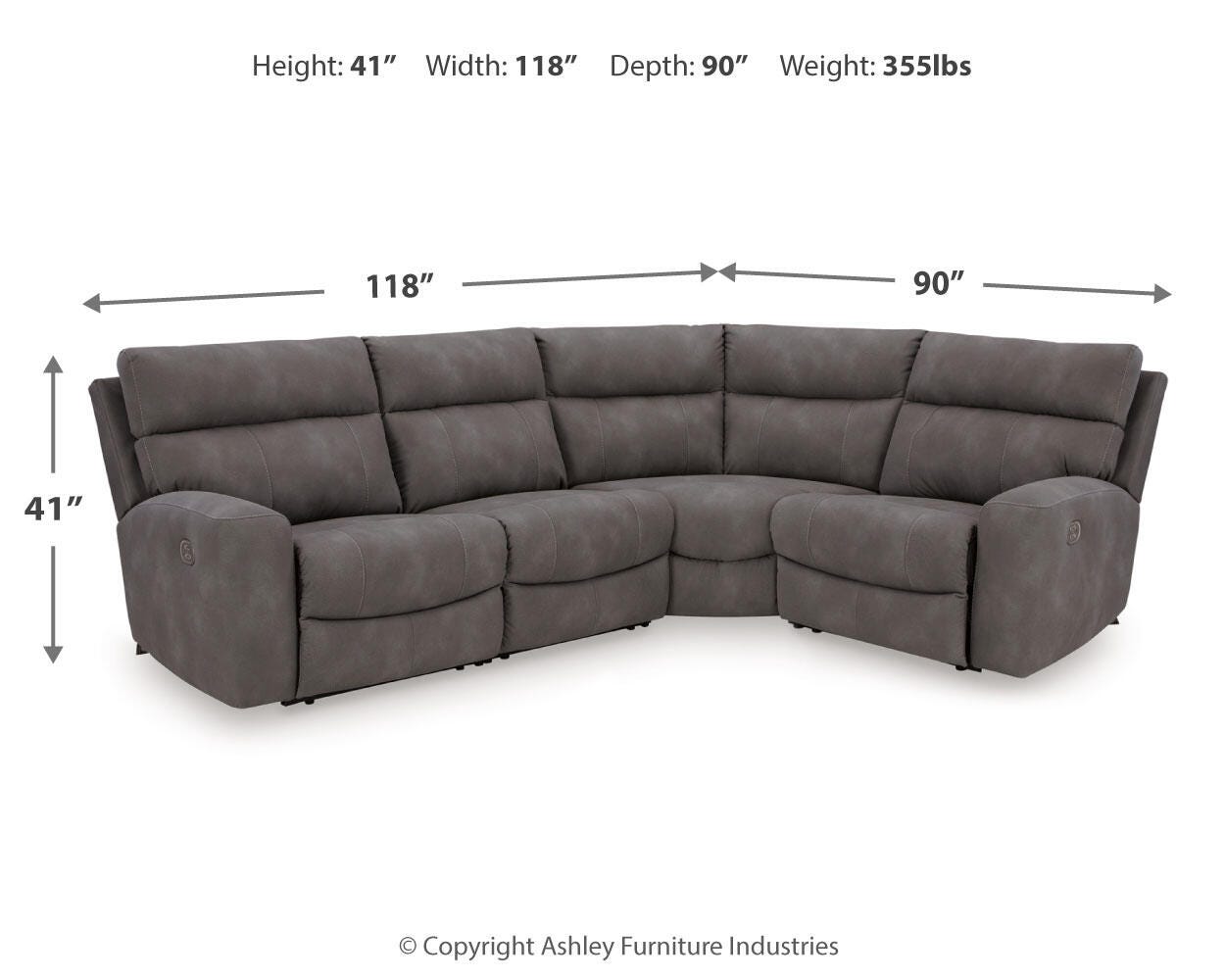 Next-Gen DuraPella Power Reclining Sectional - Luxury Home Furniture (MI)