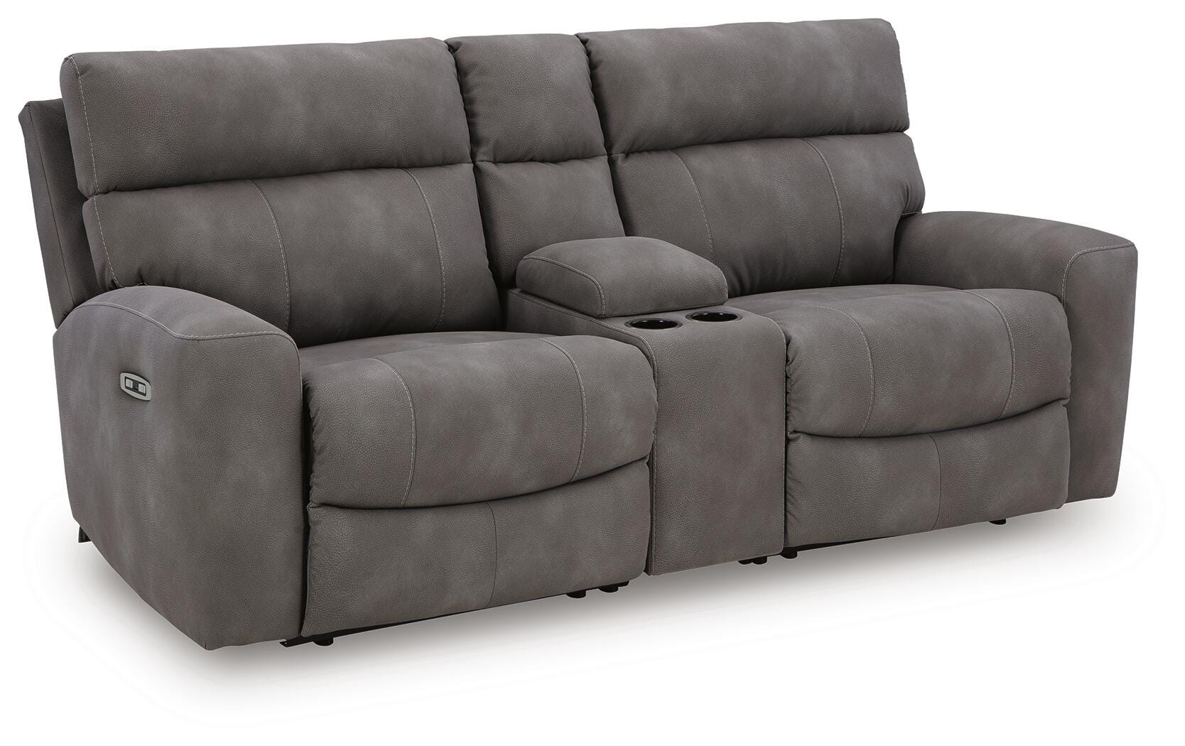 Next-Gen DuraPella Power Reclining Sectional Loveseat with Console - Luxury Home Furniture (MI)