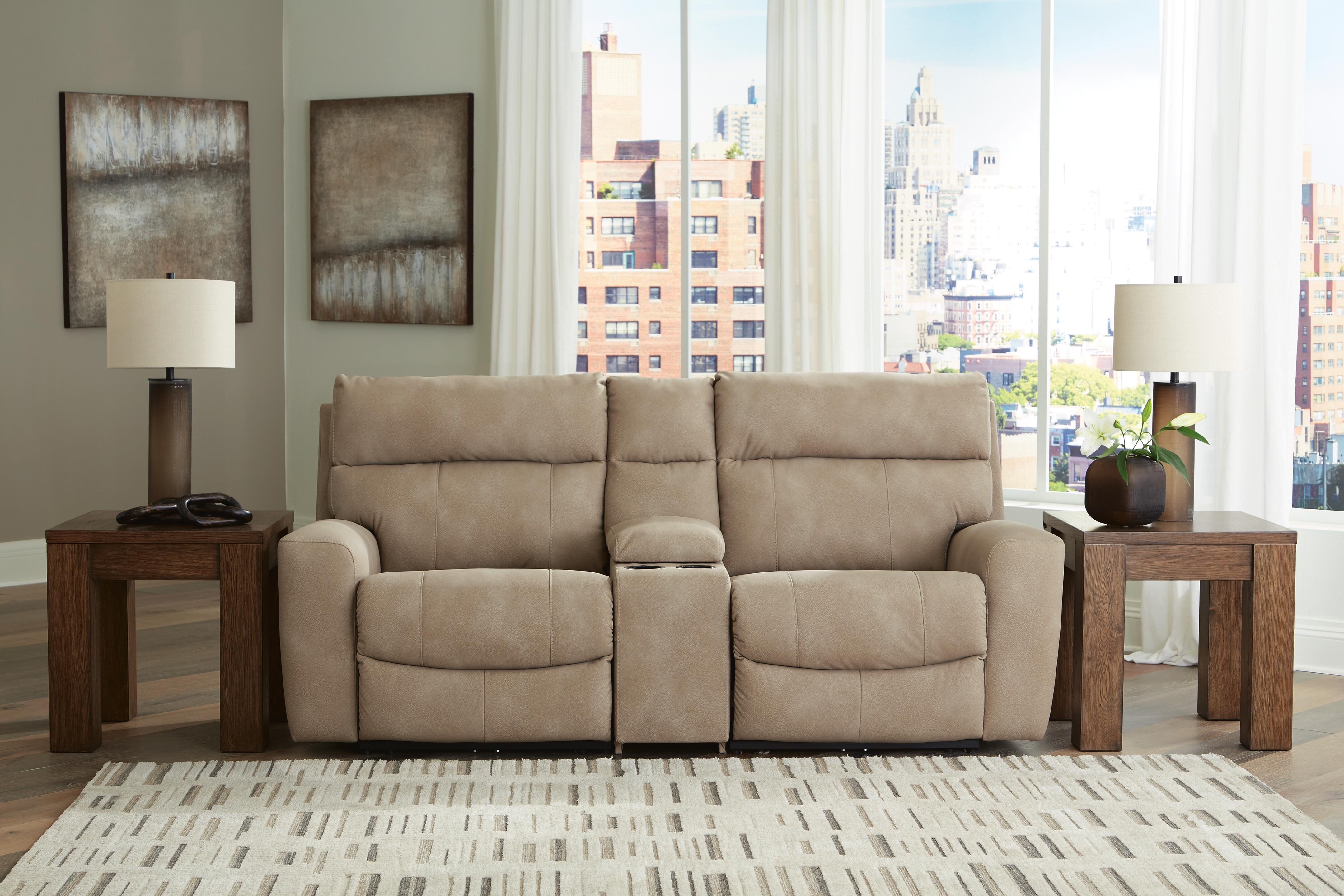 Next-Gen DuraPella Power Reclining Sectional Loveseat with Console - Luxury Home Furniture (MI)