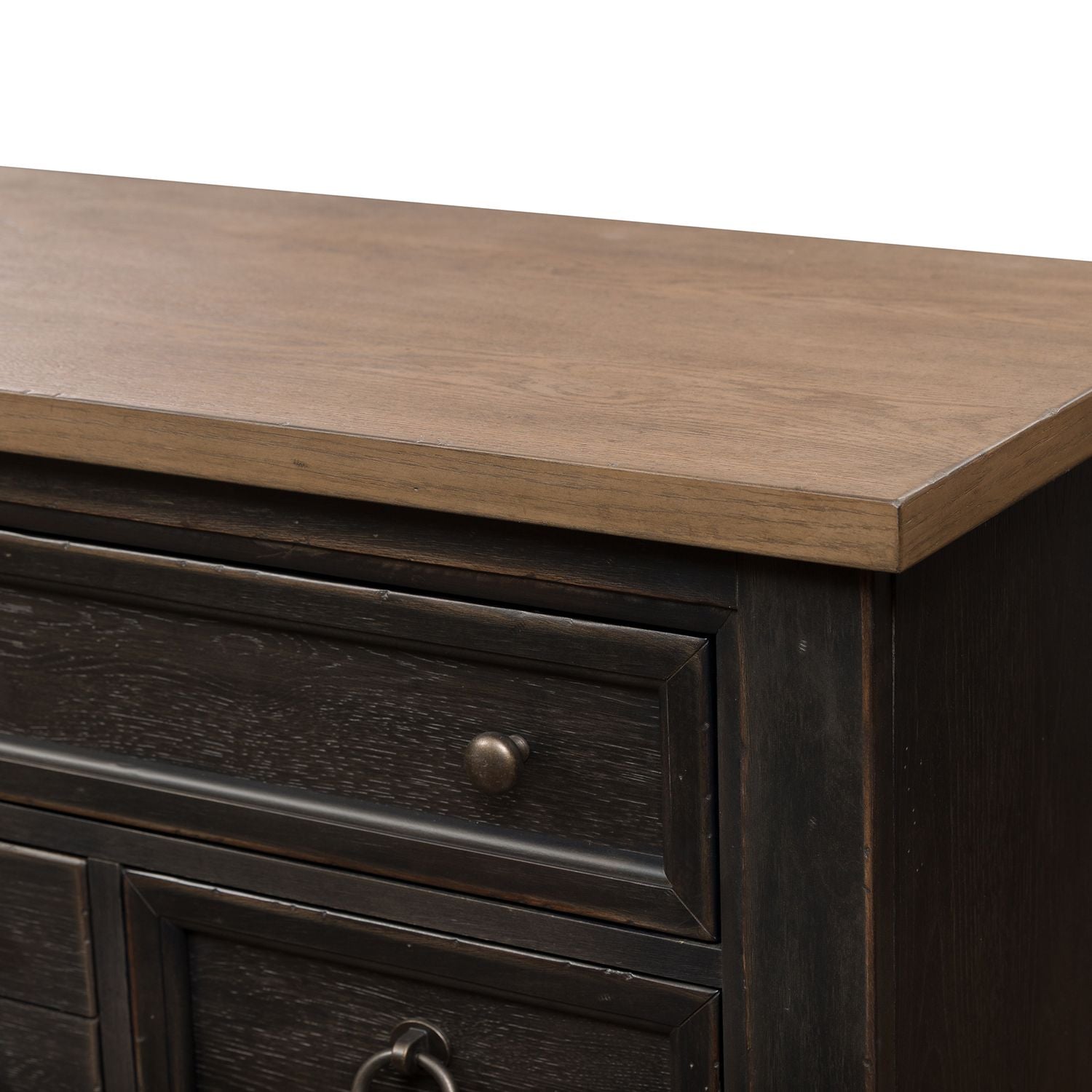 Americana Farmhouse 9 Drawer Dresser in Black - Luxury Home Furniture (MI)