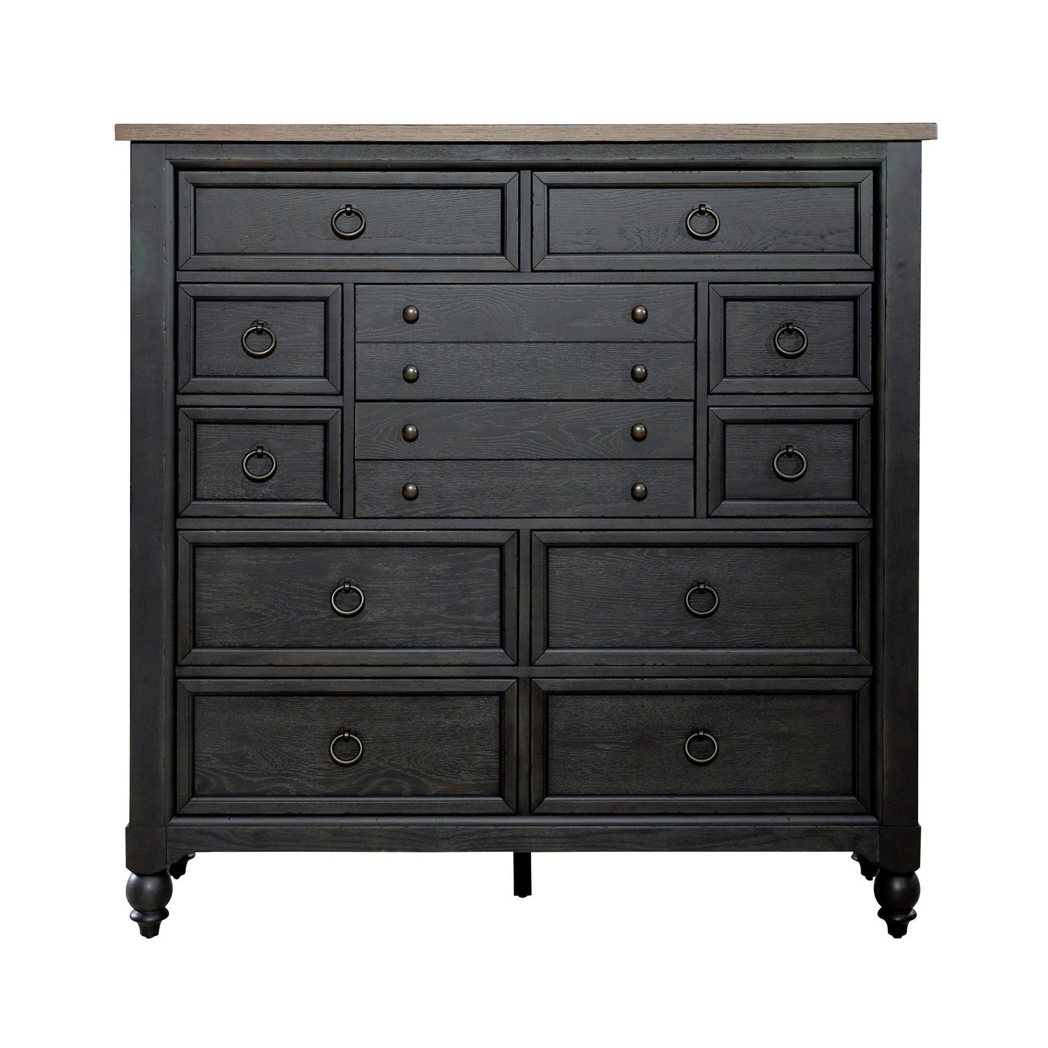 Americana Farmhouse 12 Drawer Chesser in Black image