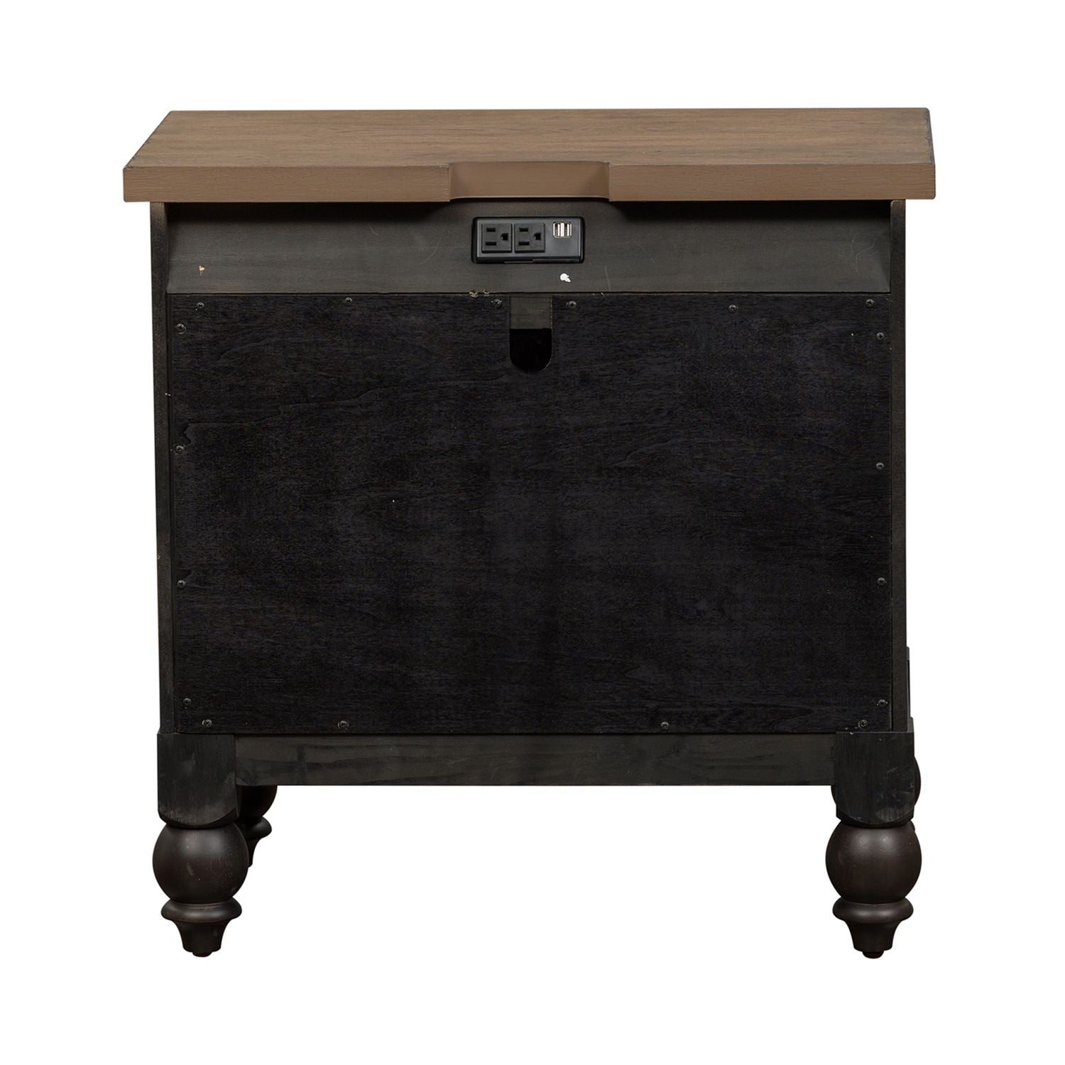 Americana Farmhouse 2 Drawer Nightstand in Black - Luxury Home Furniture (MI)