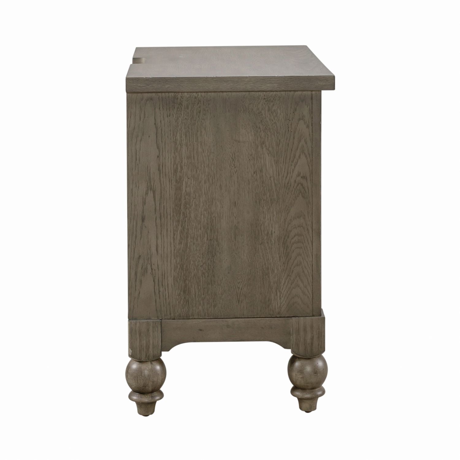 Americana Farmhouse 2 Drawer Nightstand in Dusty Taupe and Black - Luxury Home Furniture (MI)