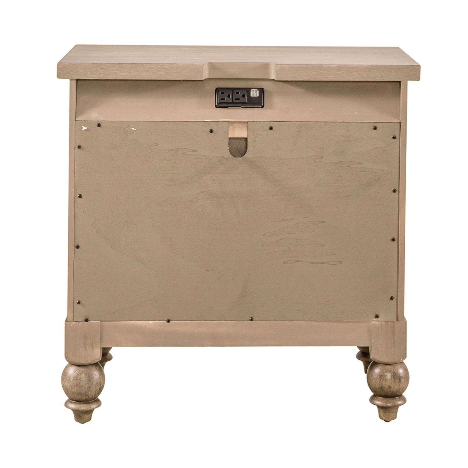 Americana Farmhouse 2 Drawer Nightstand in Dusty Taupe and Black image