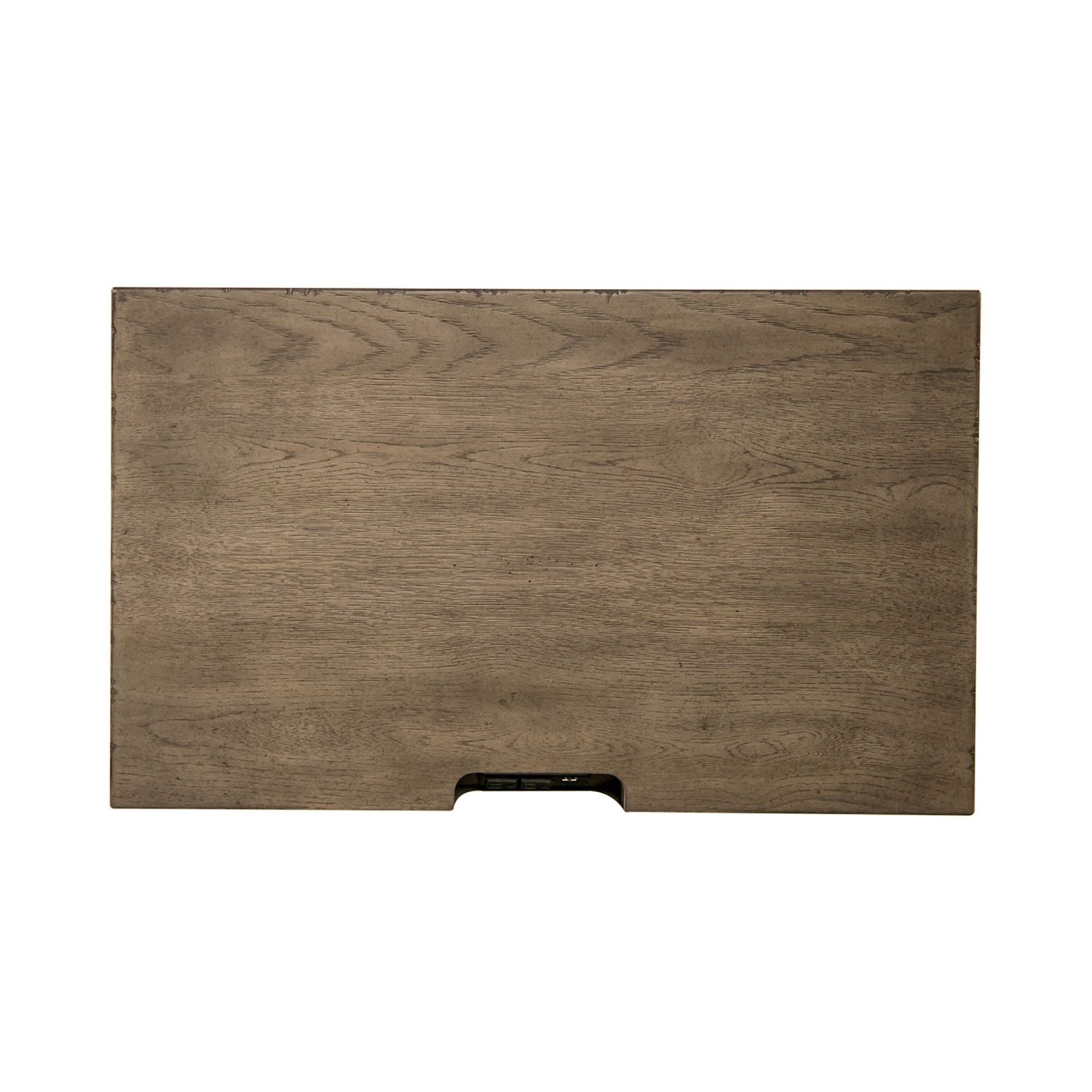 Americana Farmhouse 2 Drawer Nightstand in Dusty Taupe and Black image