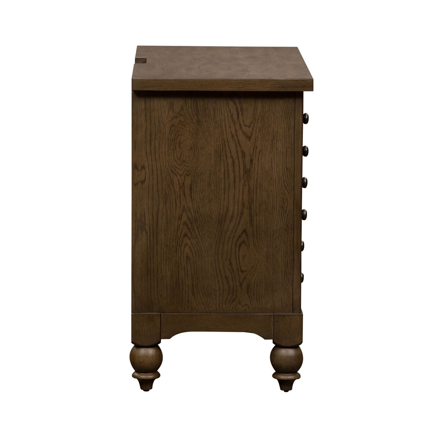 Americana Farmhouse 6 Drawer Bedside Chest in Dusty Taupe and Black - Luxury Home Furniture (MI)