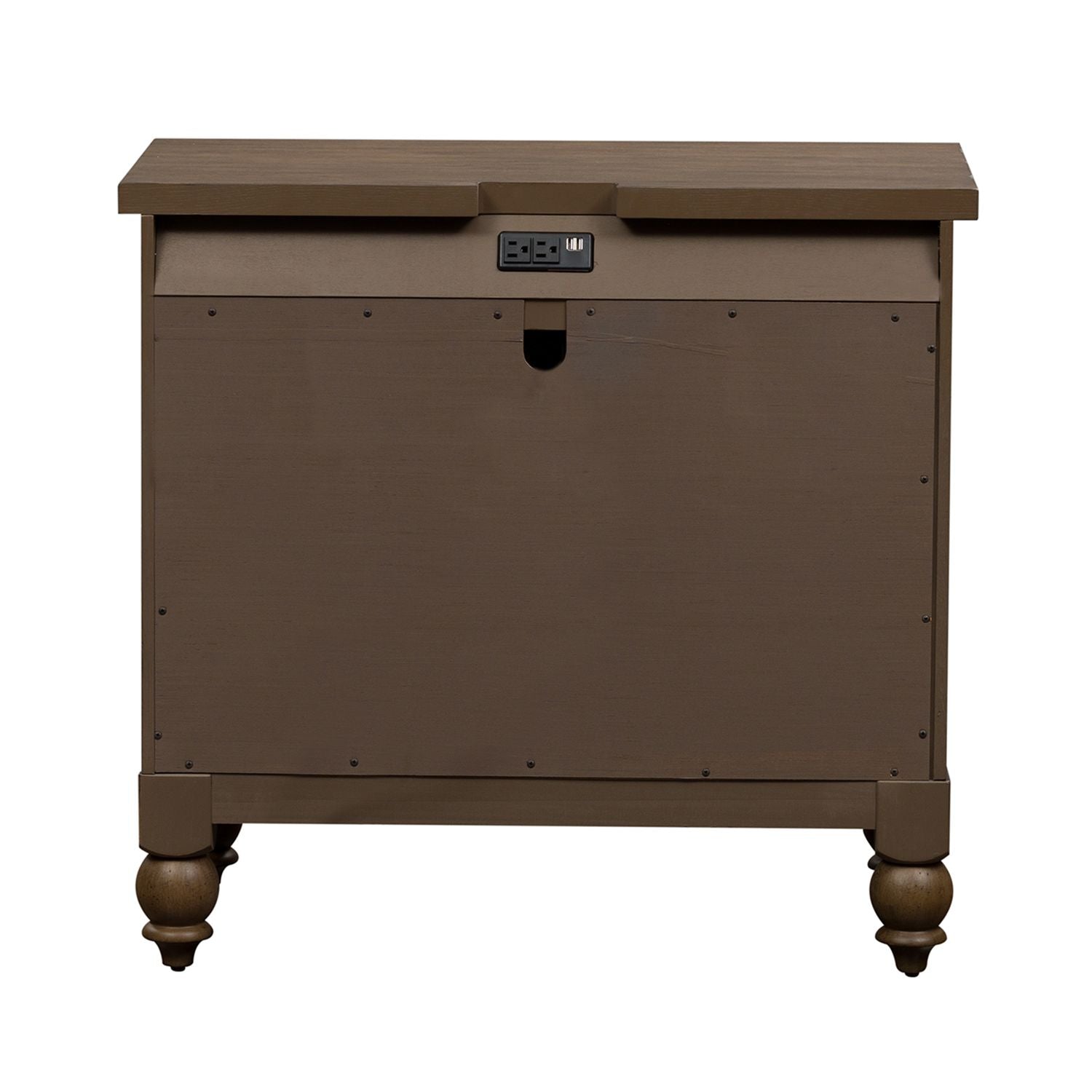 Americana Farmhouse 6 Drawer Bedside Chest in Dusty Taupe and Black - Luxury Home Furniture (MI)