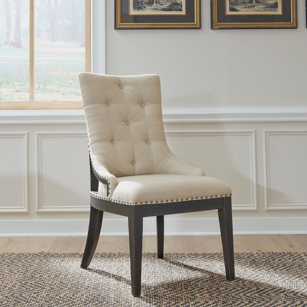 Liberty Furniture Americana Farmhouse Uph Shelter Side Chair (Set of 2) in Black