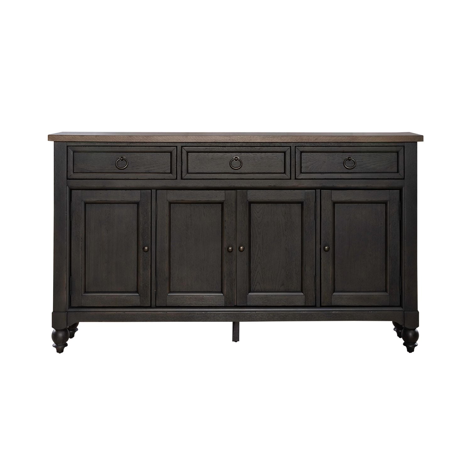 Americana Farmhouse Hall Buffet in Dusty Taupe & Black - Luxury Home Furniture (MI)
