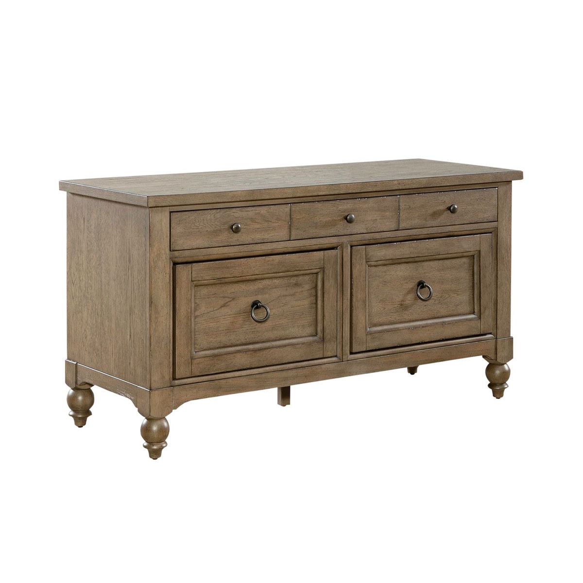Liberty Furniture Americana Farmhouse 3pc Desk & Hutch in Dusty Taupe
