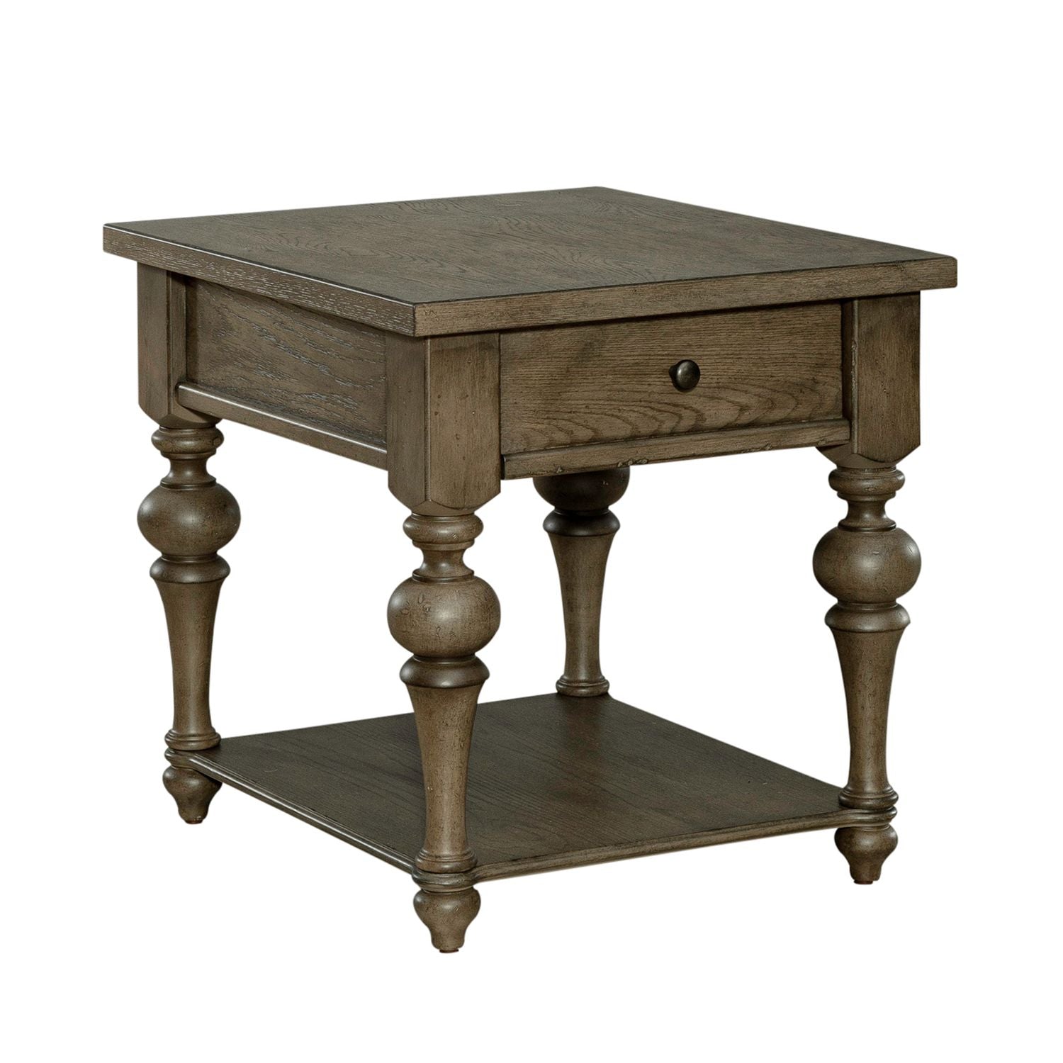 Americana Farmhouse End Table in Dusty Taupe - Luxury Home Furniture (MI)