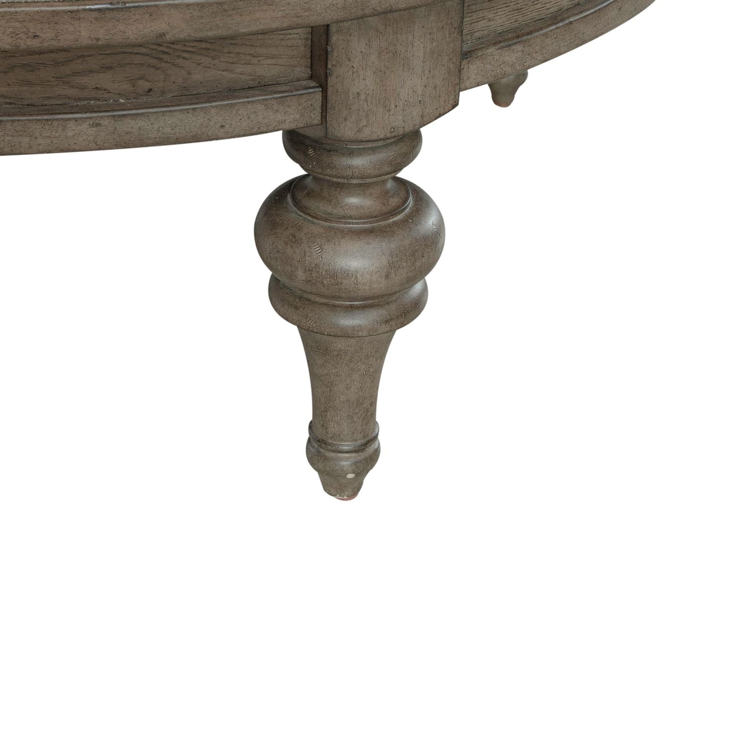 Americana Farmhouse Round Cocktail Ottoman in Dusty Taupe - Luxury Home Furniture (MI)