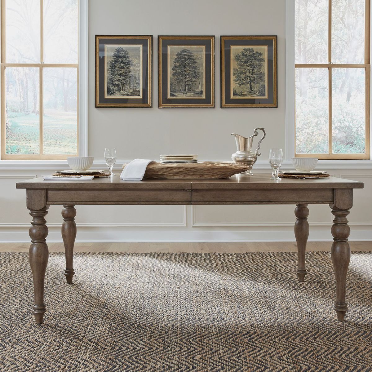 Liberty Furniture Americana Farmhouse Rectangular Leg Table in Dusty Taupe & Black - Luxury Home Furniture (MI)