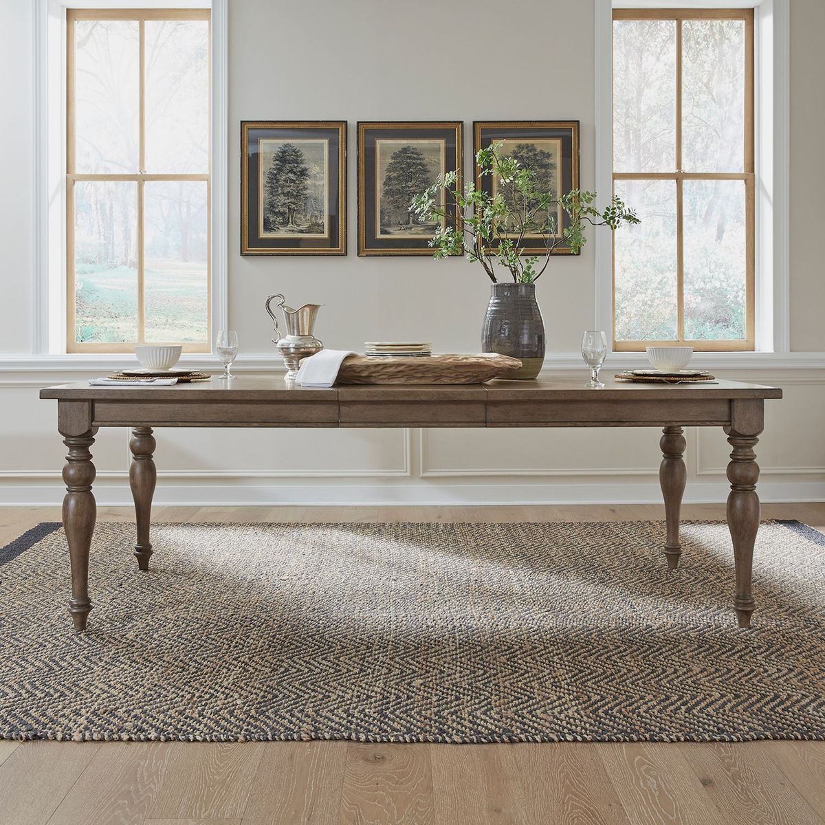 Liberty Furniture Americana Farmhouse Rectangular Leg Table in Dusty Taupe & Black - Luxury Home Furniture (MI)