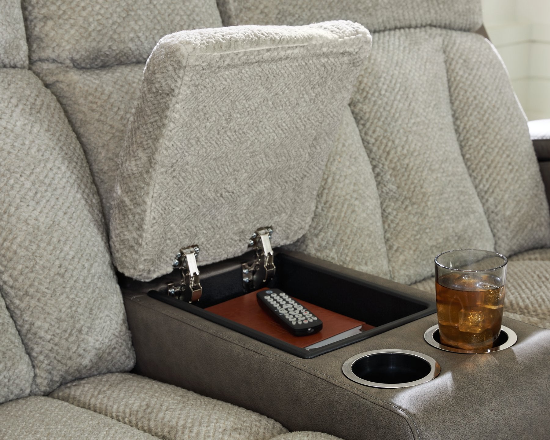 WhipLash Power Reclining Loveseat with Console - Luxury Home Furniture (MI)