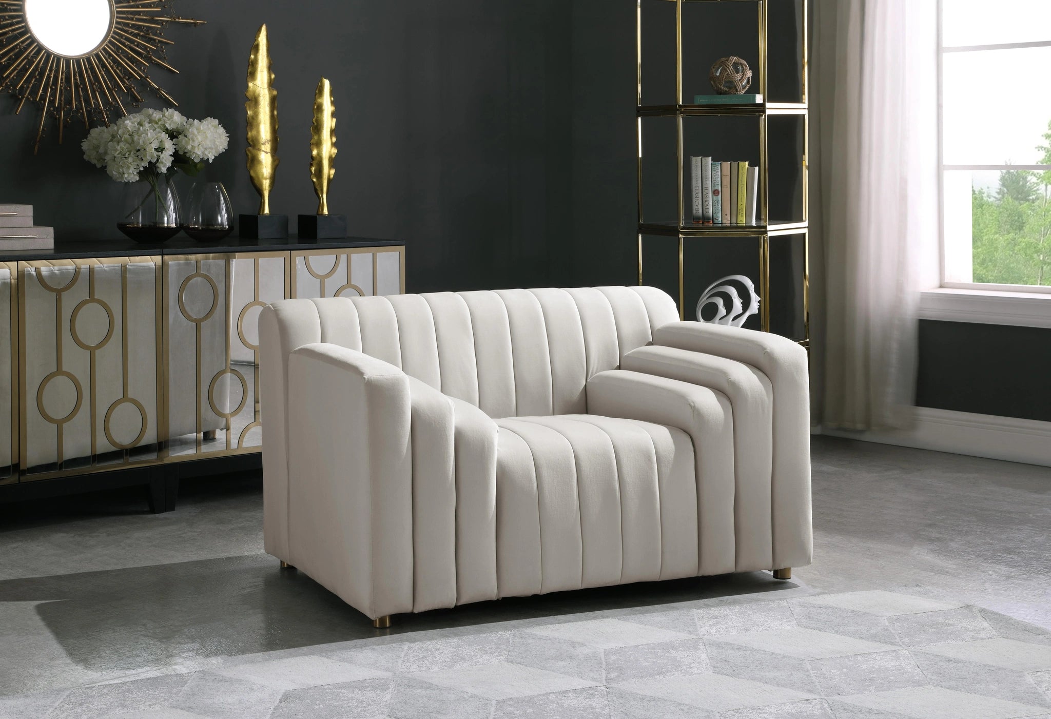 Naya Cream Velvet Chair